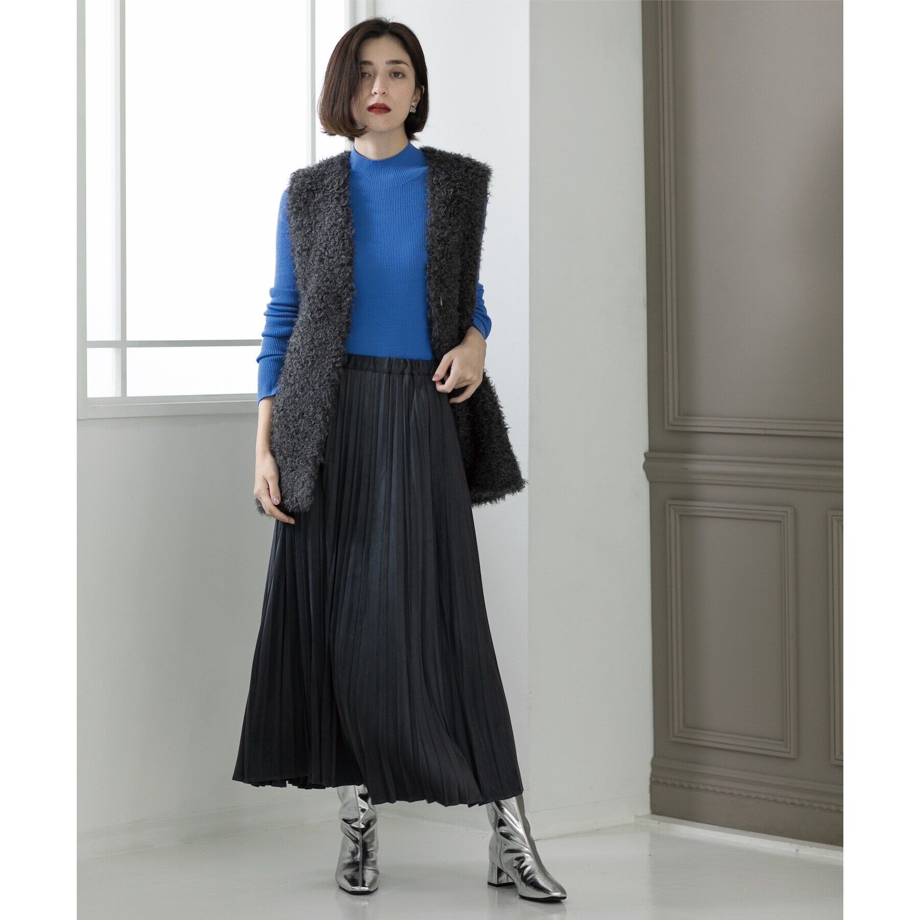 OPAQUE.CLIP「カーリーフェイクファーベスト【洗濯機洗い可】」|ベスト・ジレ|