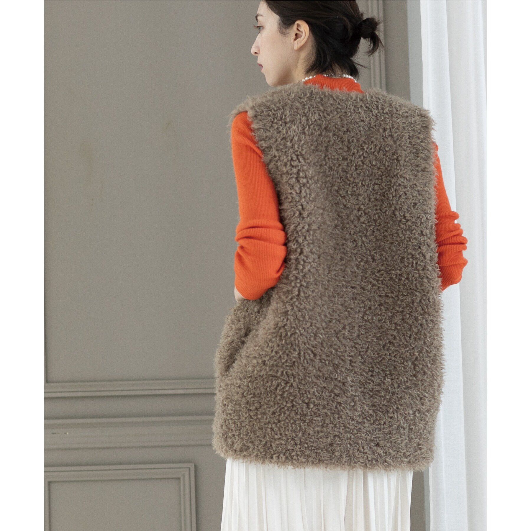 OPAQUE.CLIP「カーリーフェイクファーベスト【洗濯機洗い可】」|ベスト・ジレ|