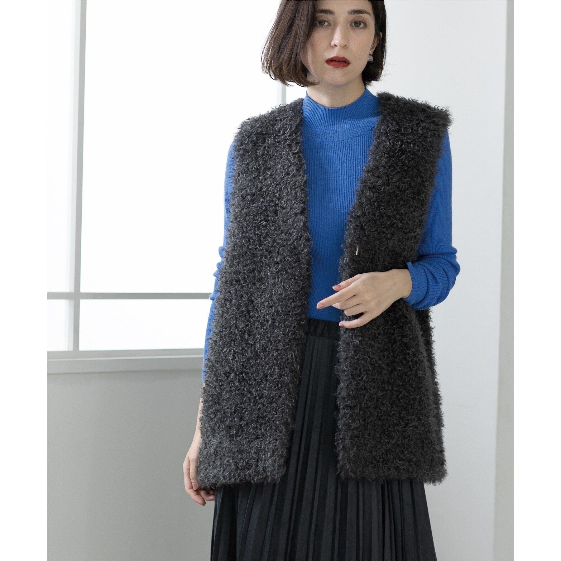 OPAQUE.CLIP「カーリーフェイクファーベスト【洗濯機洗い可】」|ベスト・ジレ|