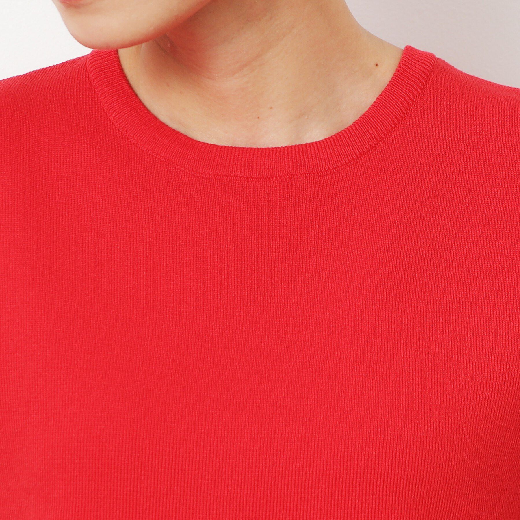 OPAQUE.CLIP「クルーネックフレンチスリーブニット【洗濯機洗い可】」|ニット・セーター|