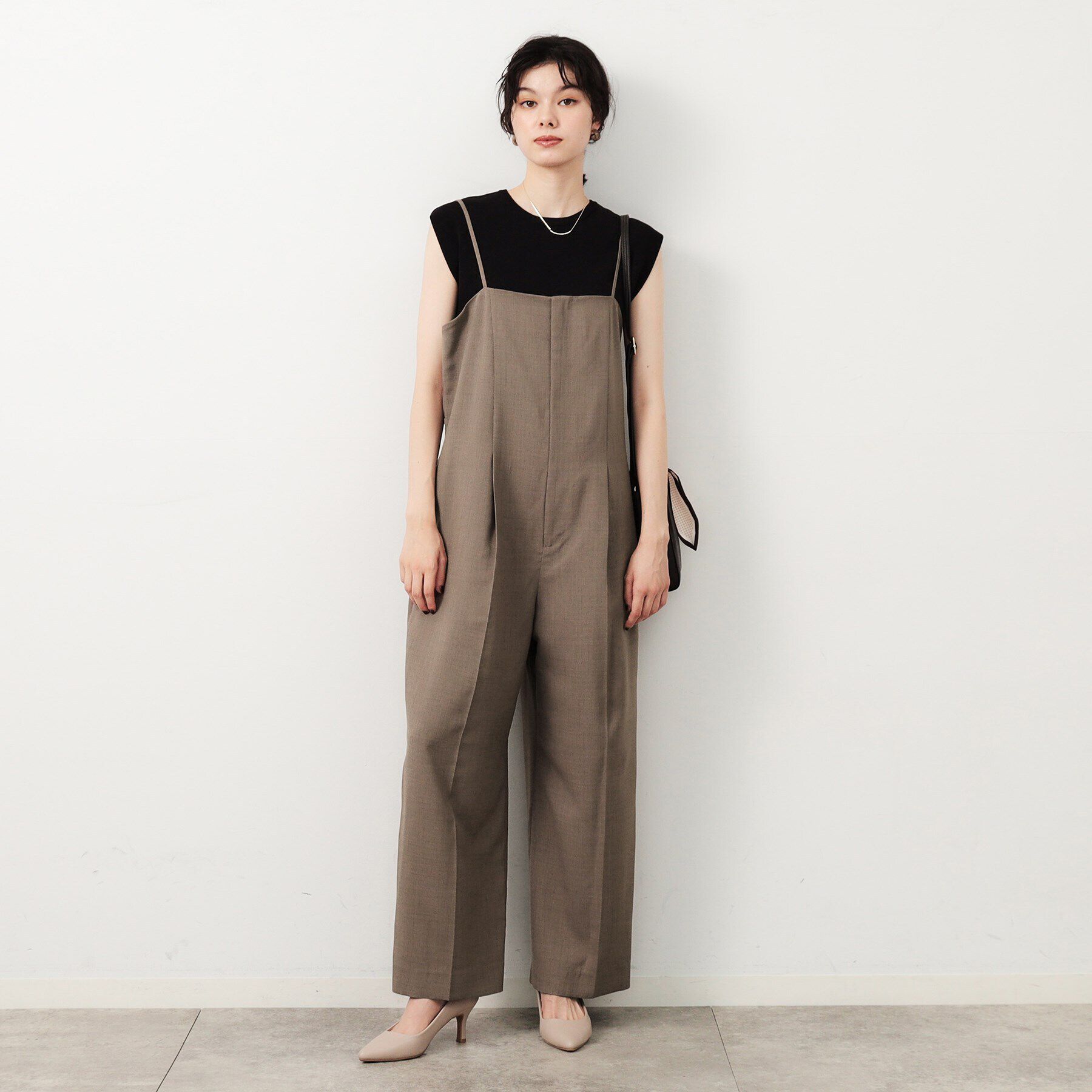 OPAQUE.CLIP「リネンライクオールインワン【洗濯機洗い可】」|オールインワン|