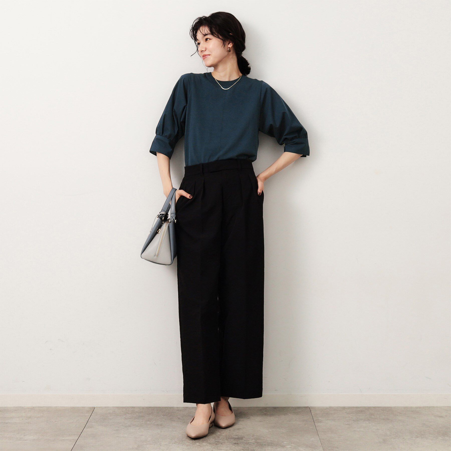 OPAQUE.CLIP「フハクスリーブドッキングニット【洗濯機洗い可/抗ピル】」|ニット・セーター|