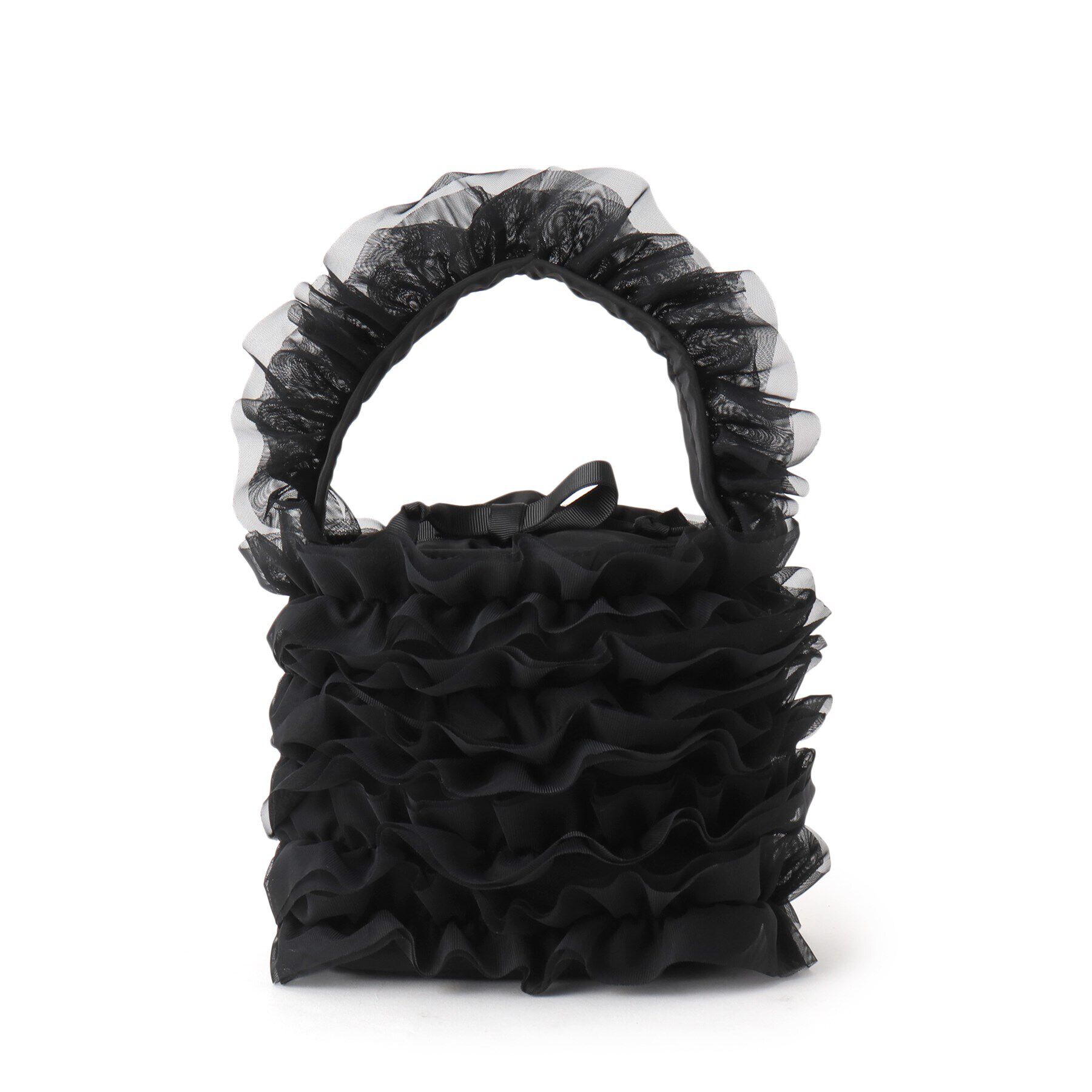 OPAQUE.CLIP「チュールフリルハンドバッグ」|ハンドバッグ|ブラック(019)