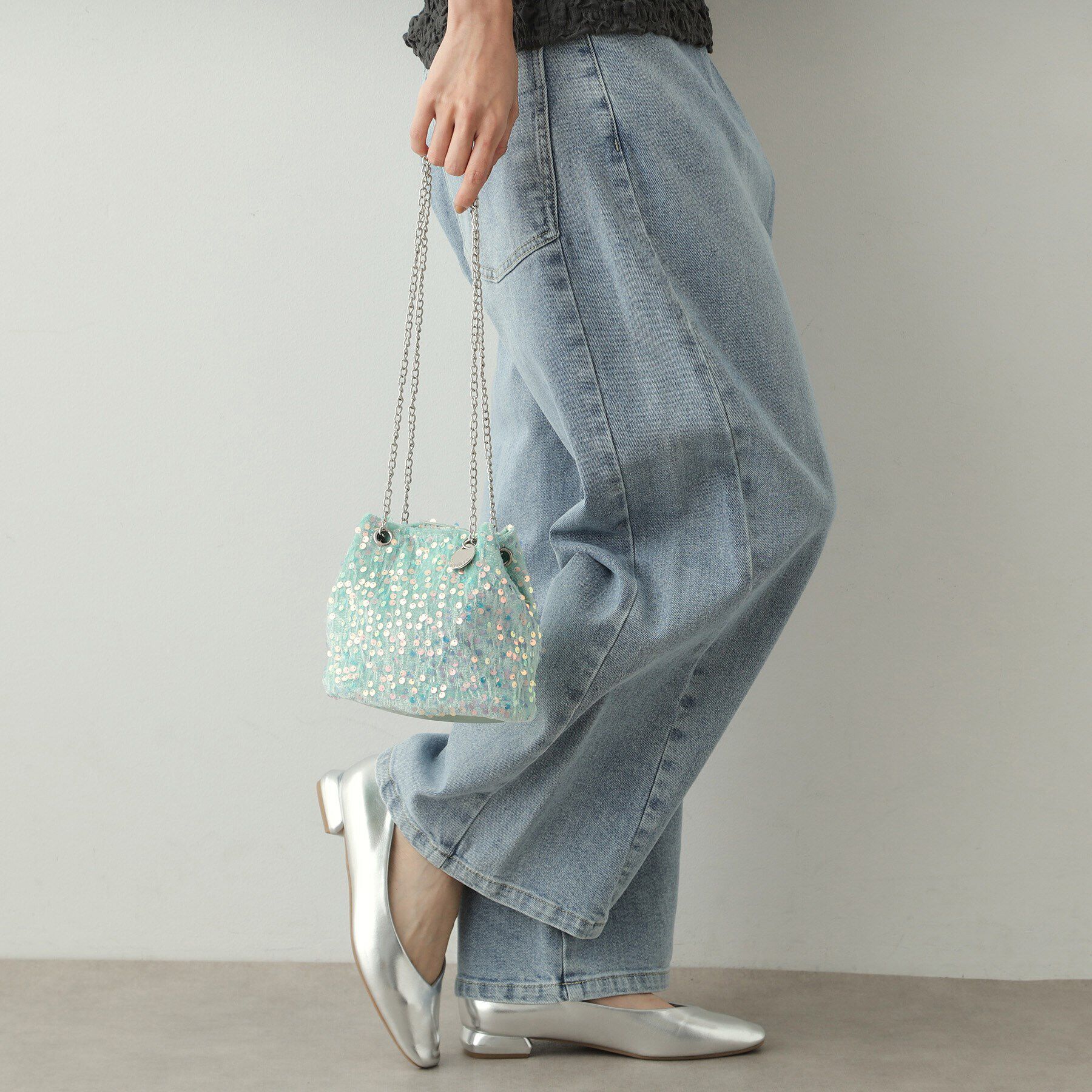 OPAQUE.CLIP「【2WAY】スパンコール巾着ミニショルダーバッグ」|ショルダー・メッセンジャー|