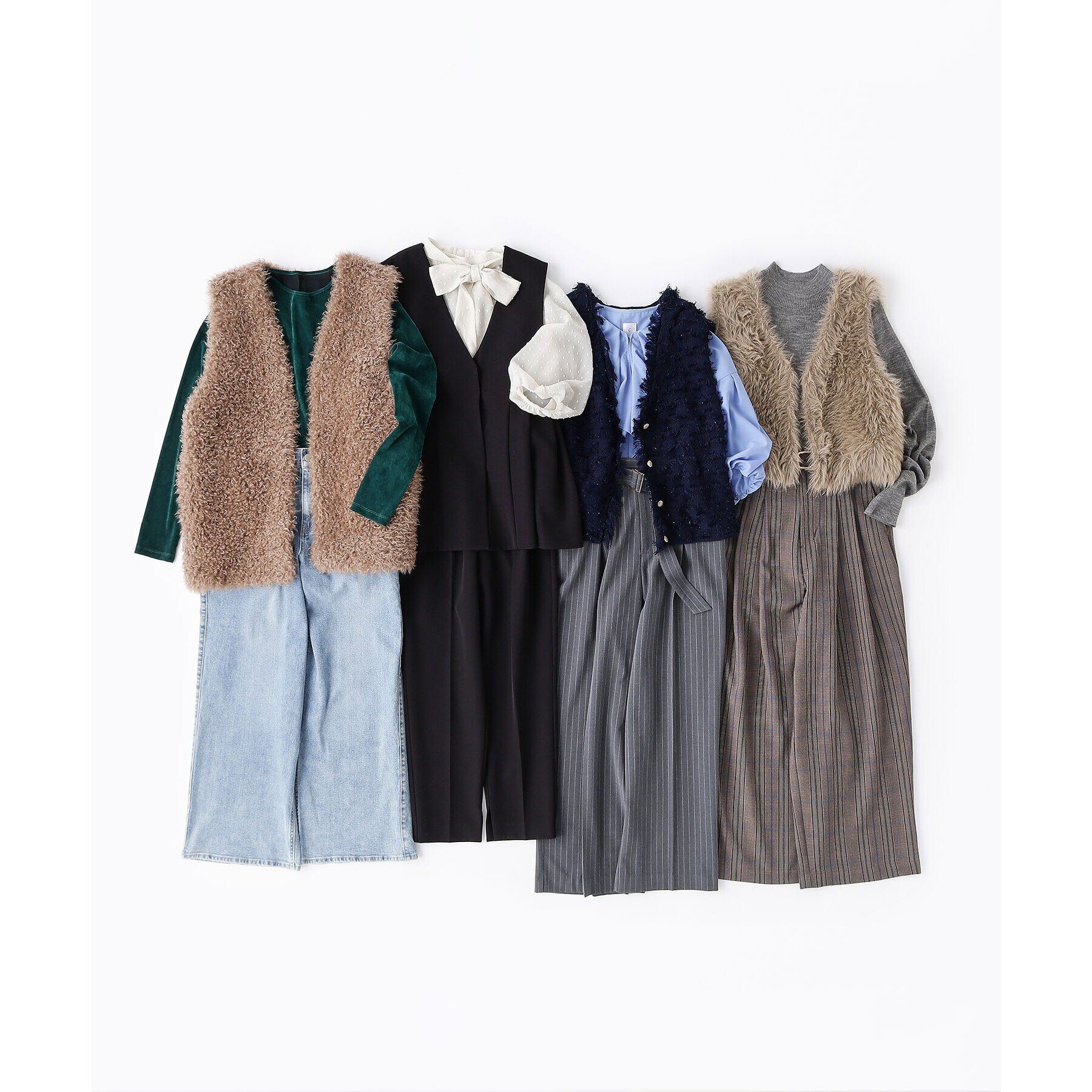 OPAQUE.CLIP「ラメツイード風ニットベスト【洗濯機洗い可】」|ニット・セーター|