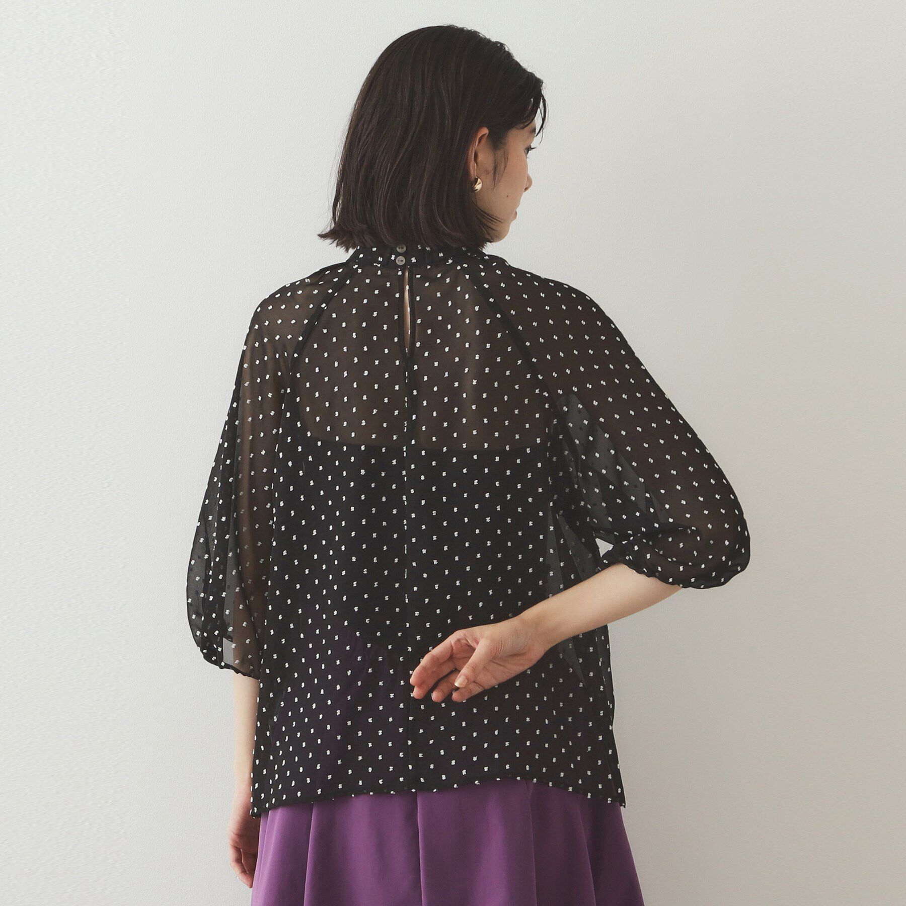 OPAQUE.CLIP「ドッドシアーボウタイブラウス【洗濯機洗い可】」|シャツ・ブラウス|