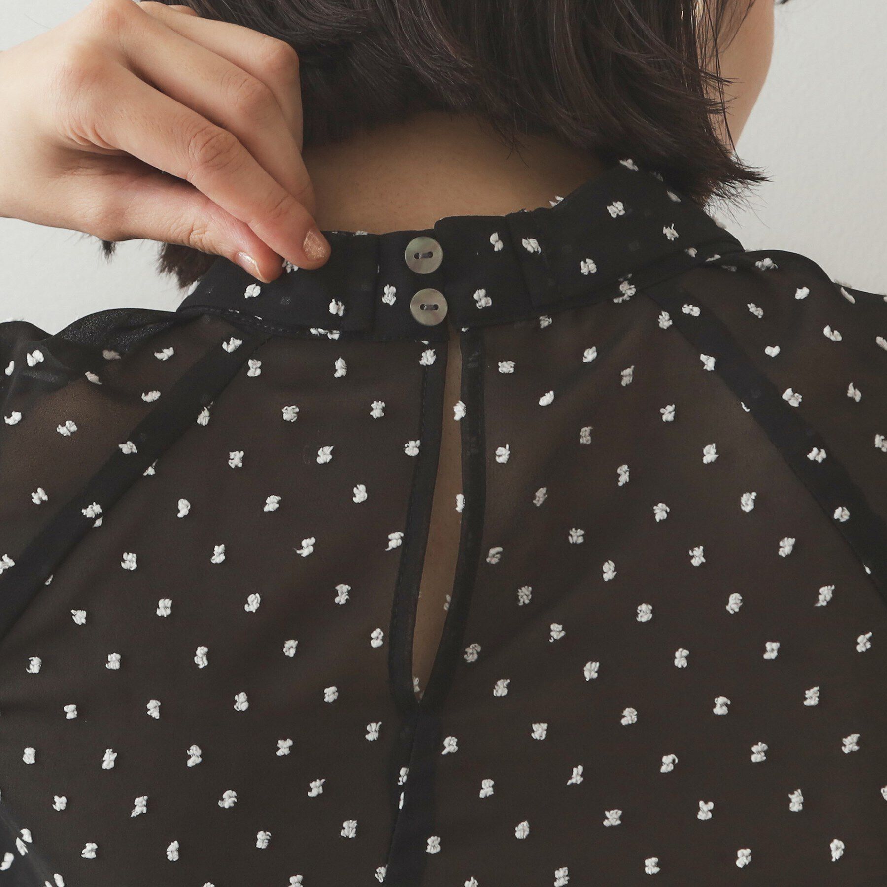 OPAQUE.CLIP「ドッドシアーボウタイブラウス【洗濯機洗い可】」|シャツ・ブラウス|