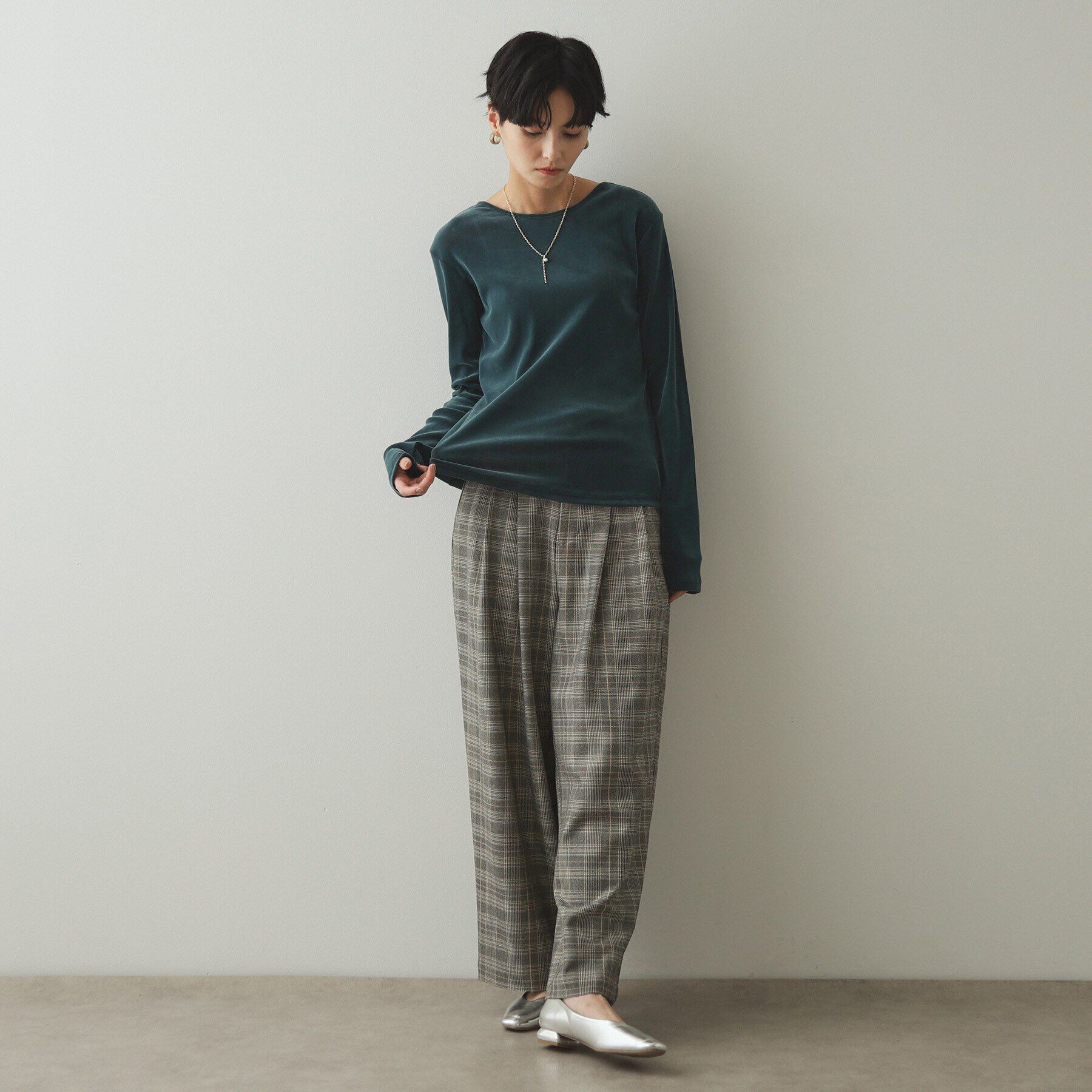 OPAQUE.CLIP「《CLASSY掲載》シアーベロアトップス【洗濯機洗い可】」|Tシャツ・カットソー|