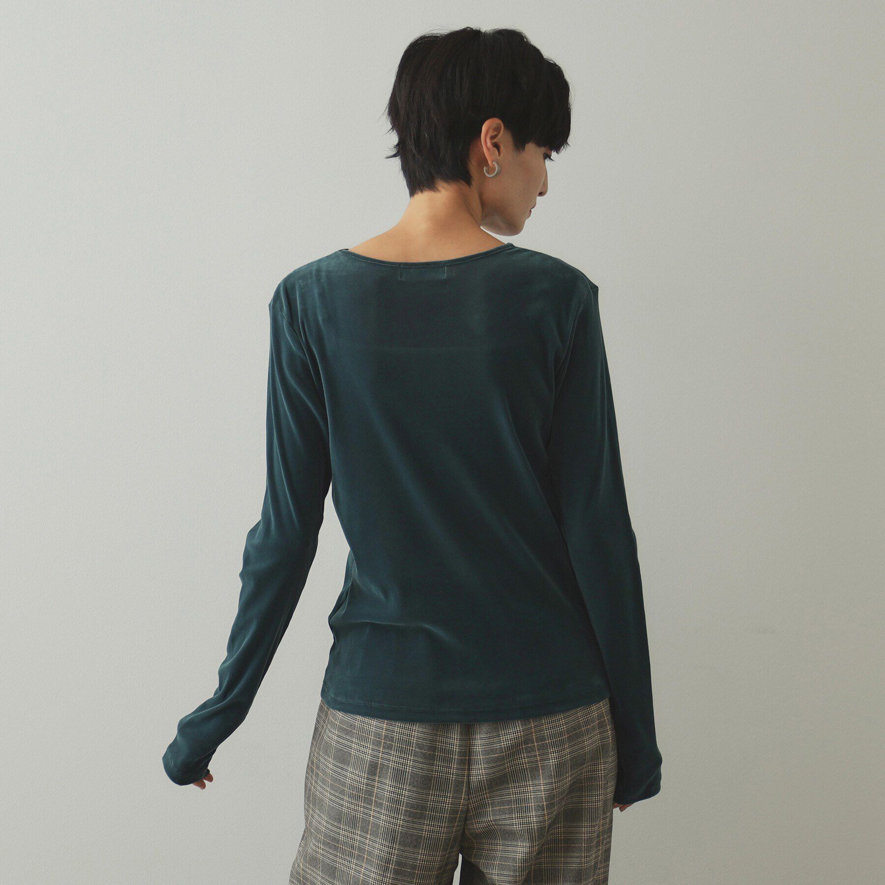 OPAQUE.CLIP「《CLASSY掲載》シアーベロアトップス【洗濯機洗い可】」|Tシャツ・カットソー|