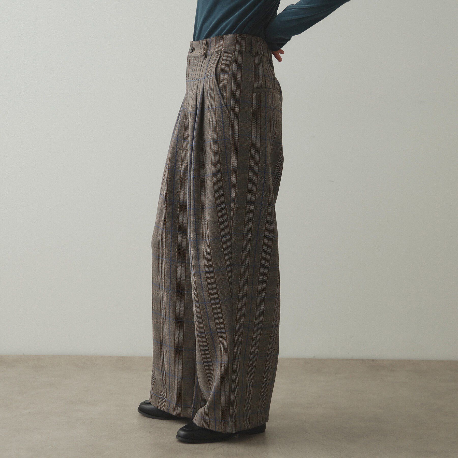 OPAQUE.CLIP「ストレッチチェックワイドパンツ【洗濯機洗い可】」|その他|