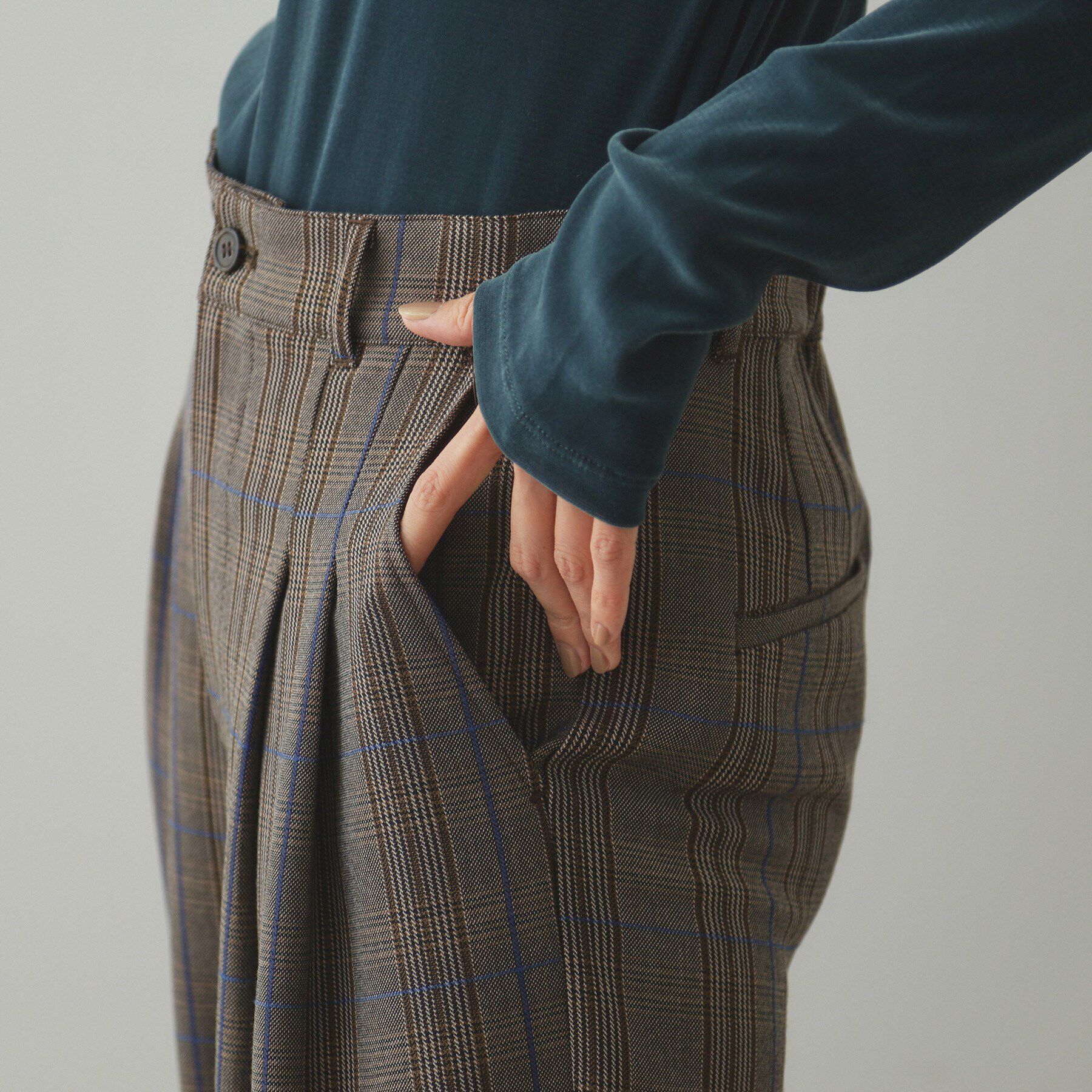 OPAQUE.CLIP「ストレッチチェックワイドパンツ【洗濯機洗い可】」|その他|