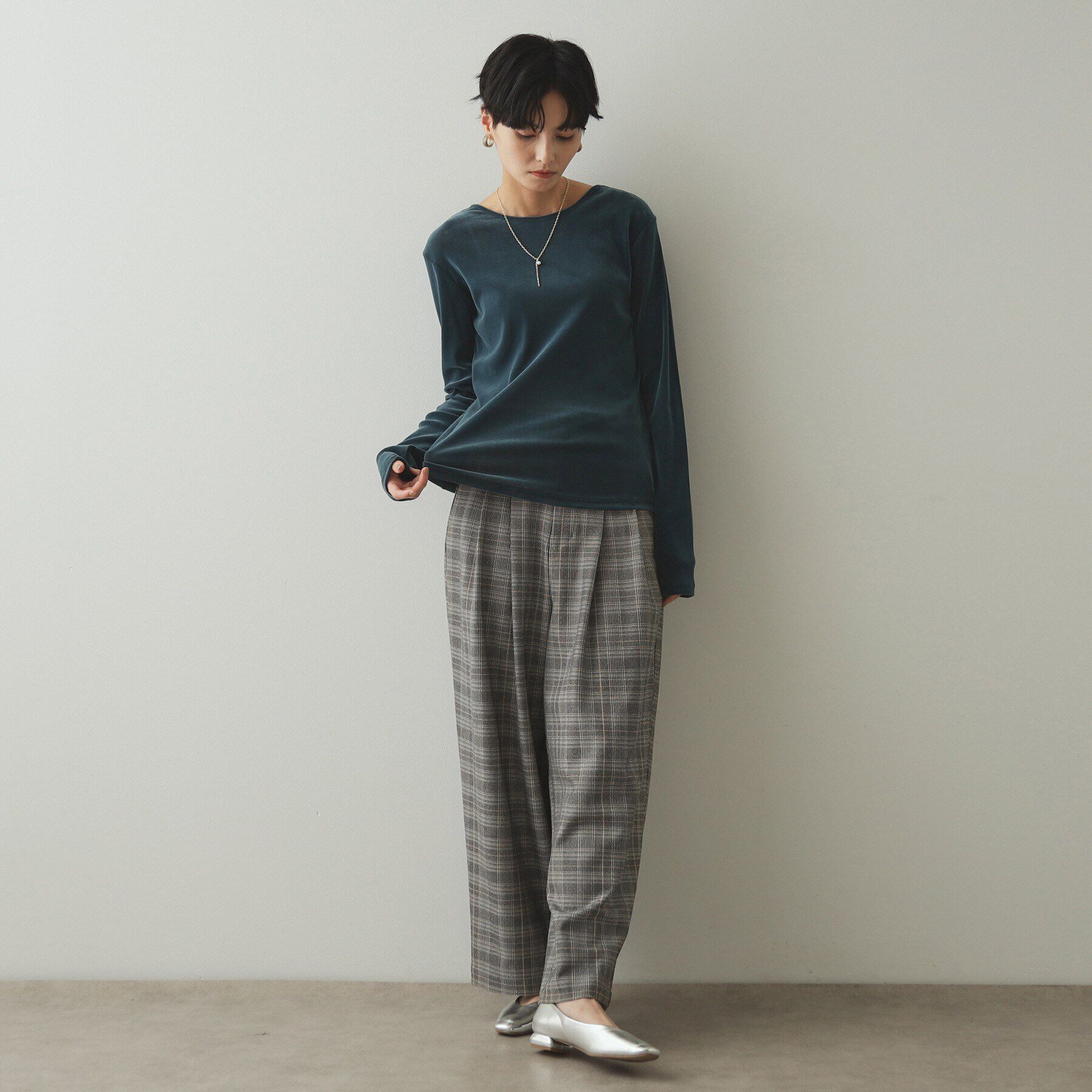 OPAQUE.CLIP「ストレッチチェックワイドパンツ【洗濯機洗い可】」|その他|