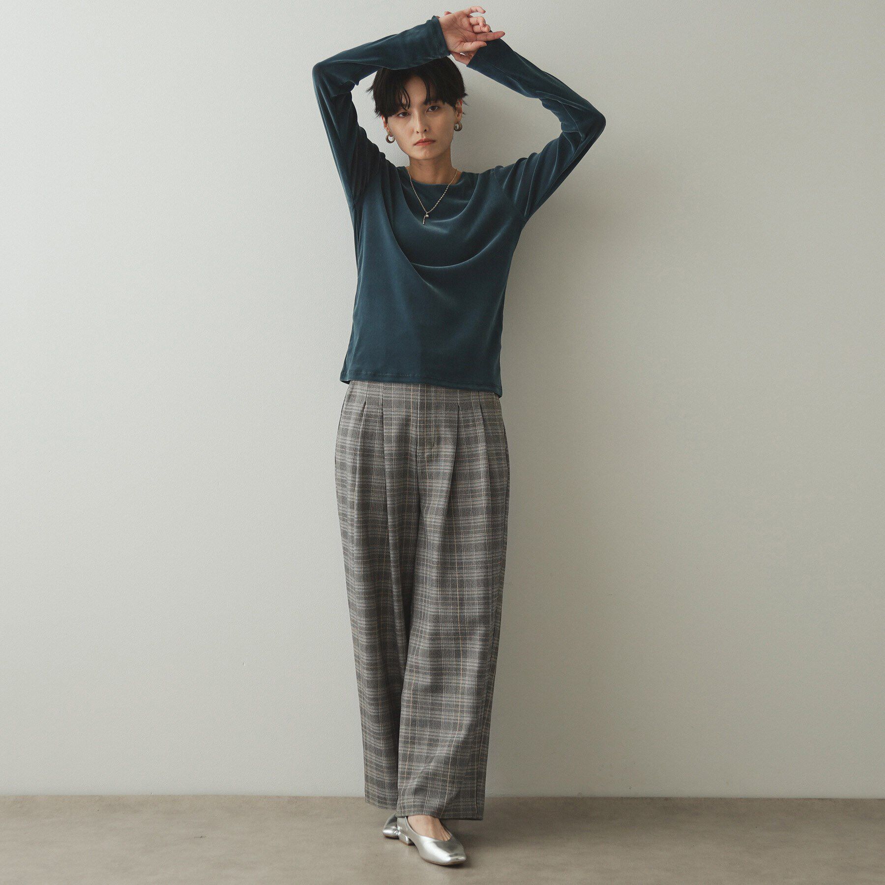 OPAQUE.CLIP「ストレッチチェックワイドパンツ【洗濯機洗い可】」|その他|