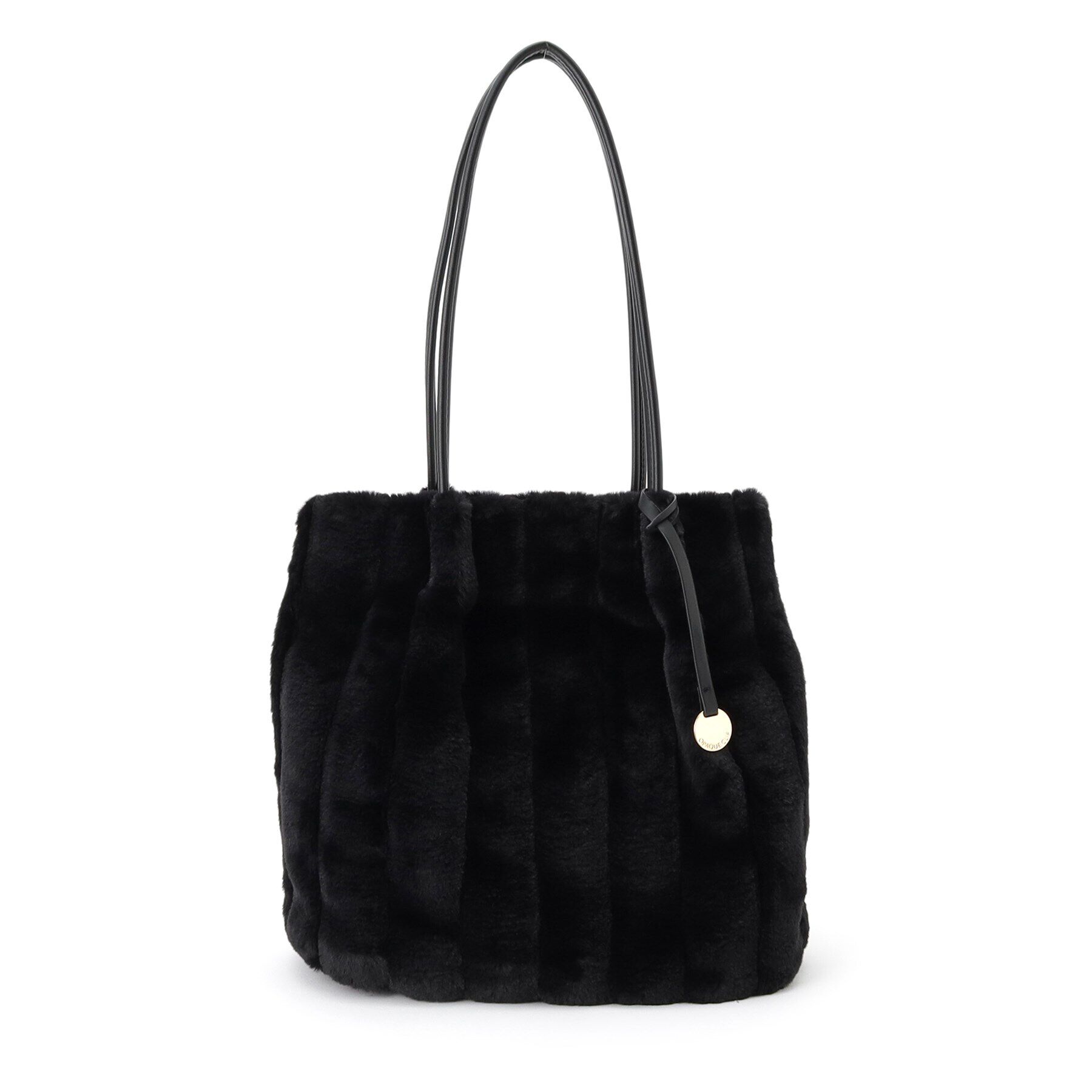 OPAQUE.CLIP「【A4サイズ対応/マチ付き】ストライプフェイクファートートバッグ」|ショルダー・メッセンジャー|