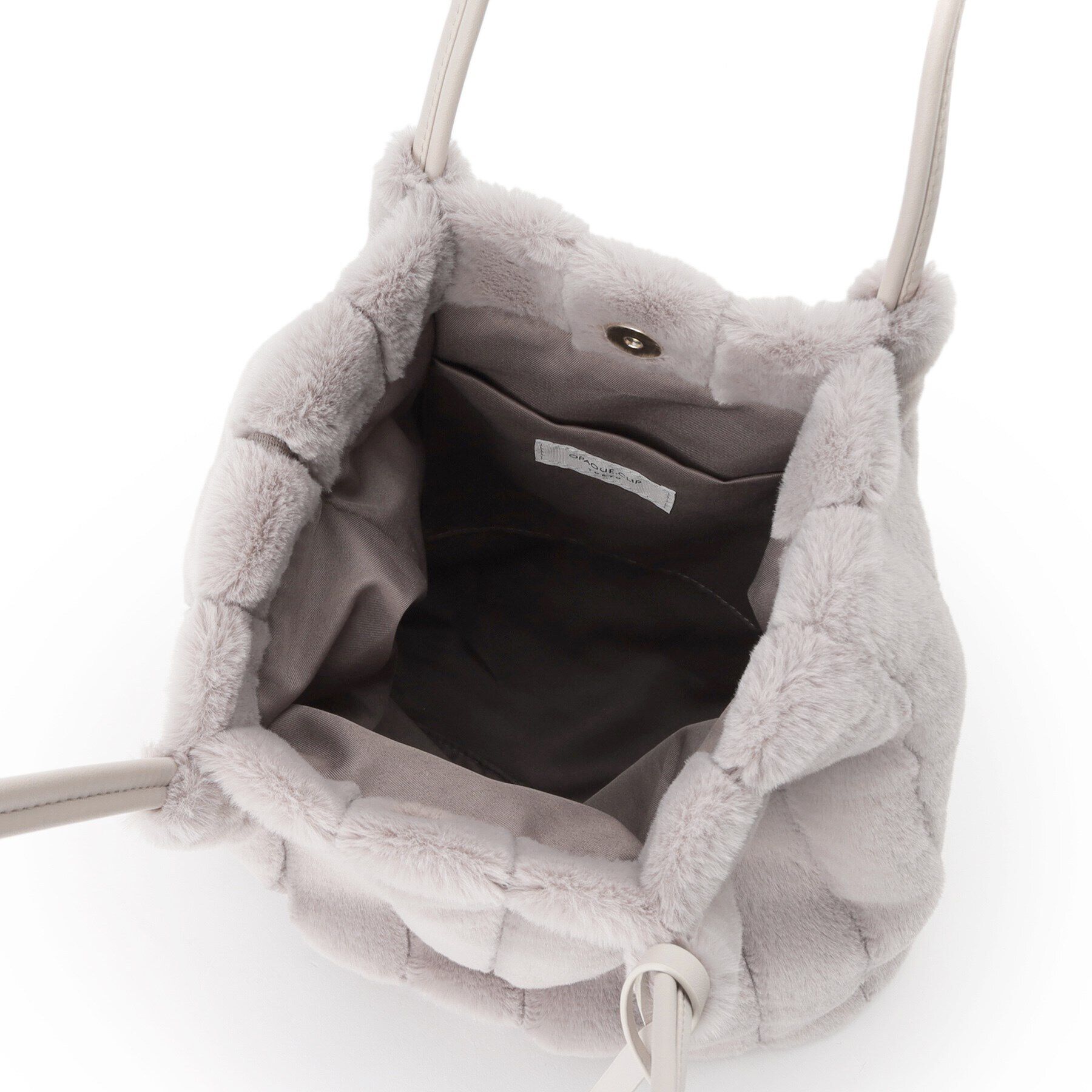 OPAQUE.CLIP「【A4サイズ対応/マチ付き】ストライプフェイクファートートバッグ」|ショルダー・メッセンジャー|