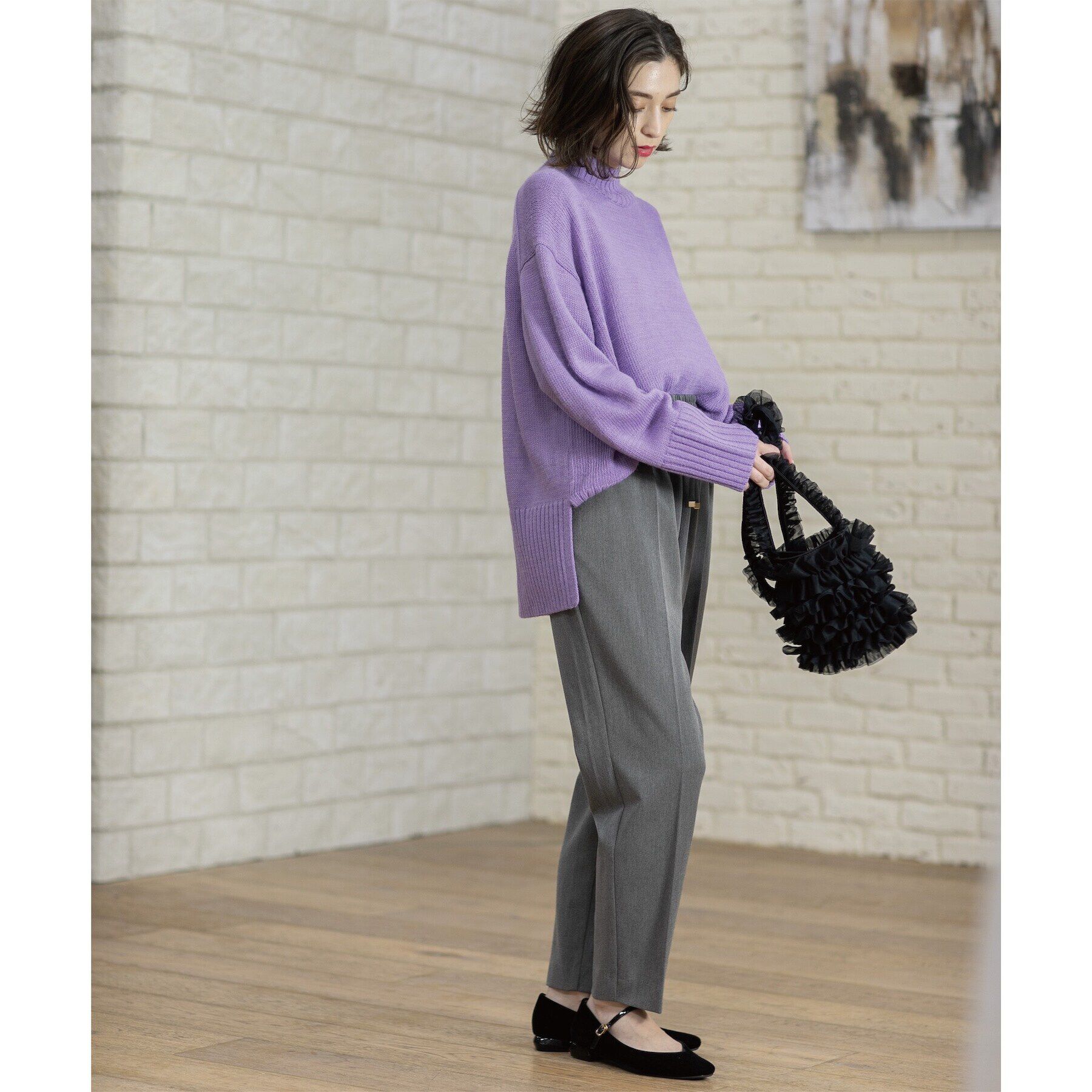 OPAQUE.CLIP「《SS-LLsize》裏起毛ストレッチイージーテーパードパンツ【蓄熱素材/洗濯機洗い可】」|その他|