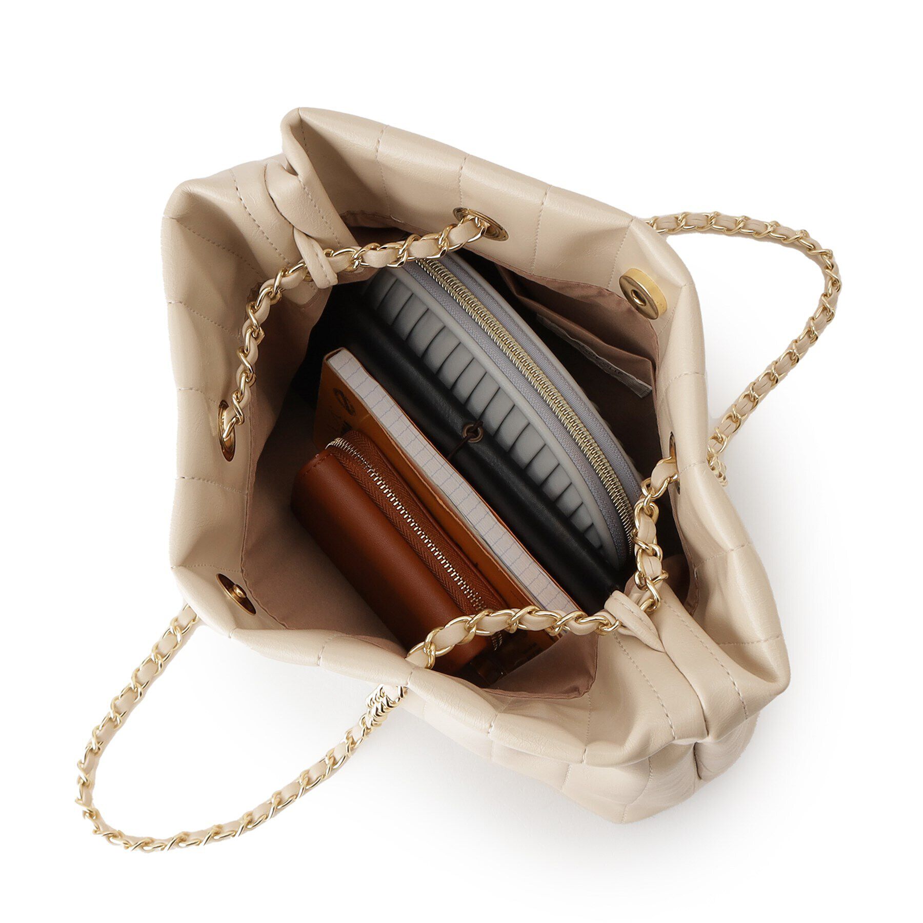 OPAQUE.CLIP「ストライプキルトチェーンショルダーバッグ」|ショルダー・メッセンジャー|