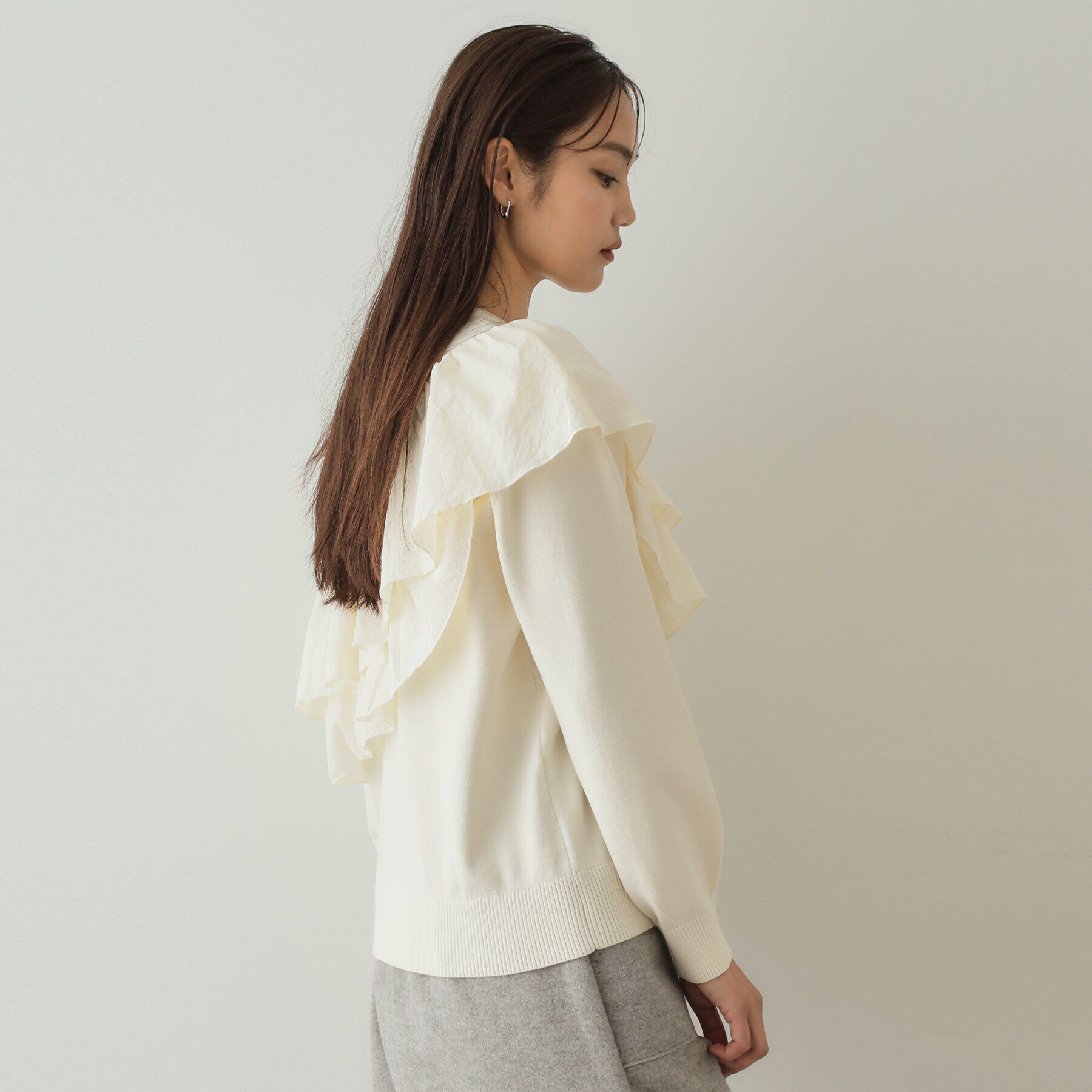 OPAQUE.CLIP「ダブルフリルドッキングニット【洗濯機洗い可】」|ニット・セーター|