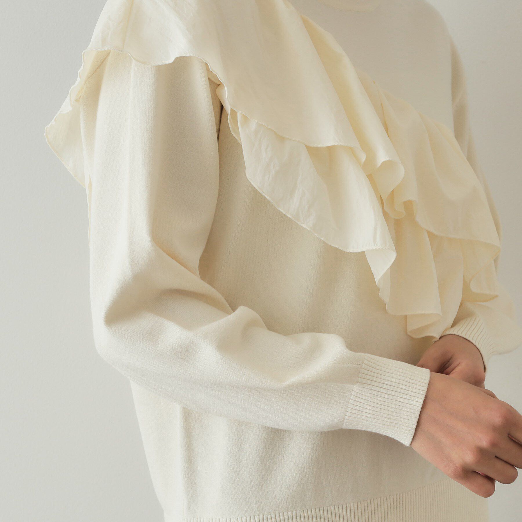 OPAQUE.CLIP「ダブルフリルドッキングニット【洗濯機洗い可】」|ニット・セーター|