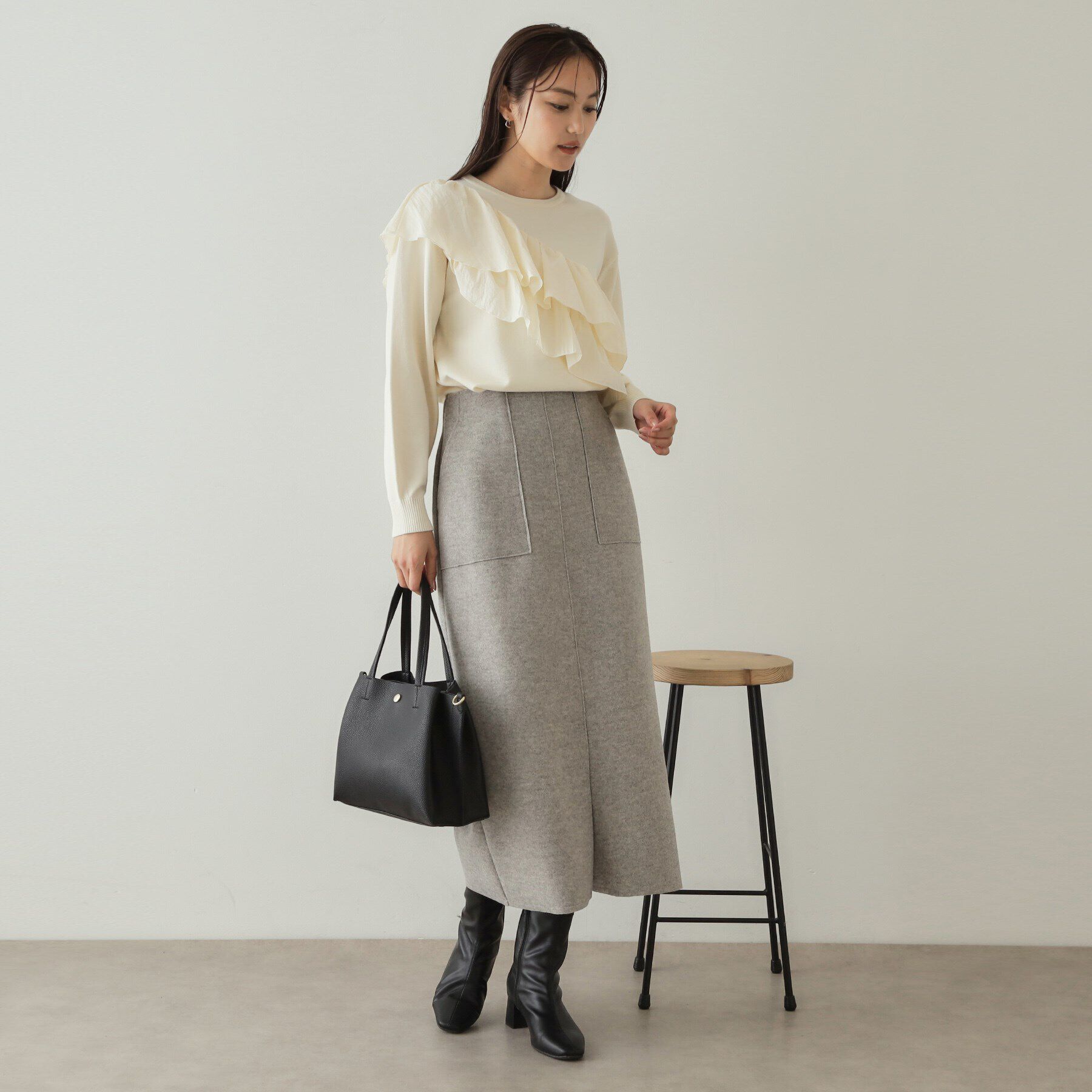 OPAQUE.CLIP「ダブルフリルドッキングニット【洗濯機洗い可】」|ニット・セーター|