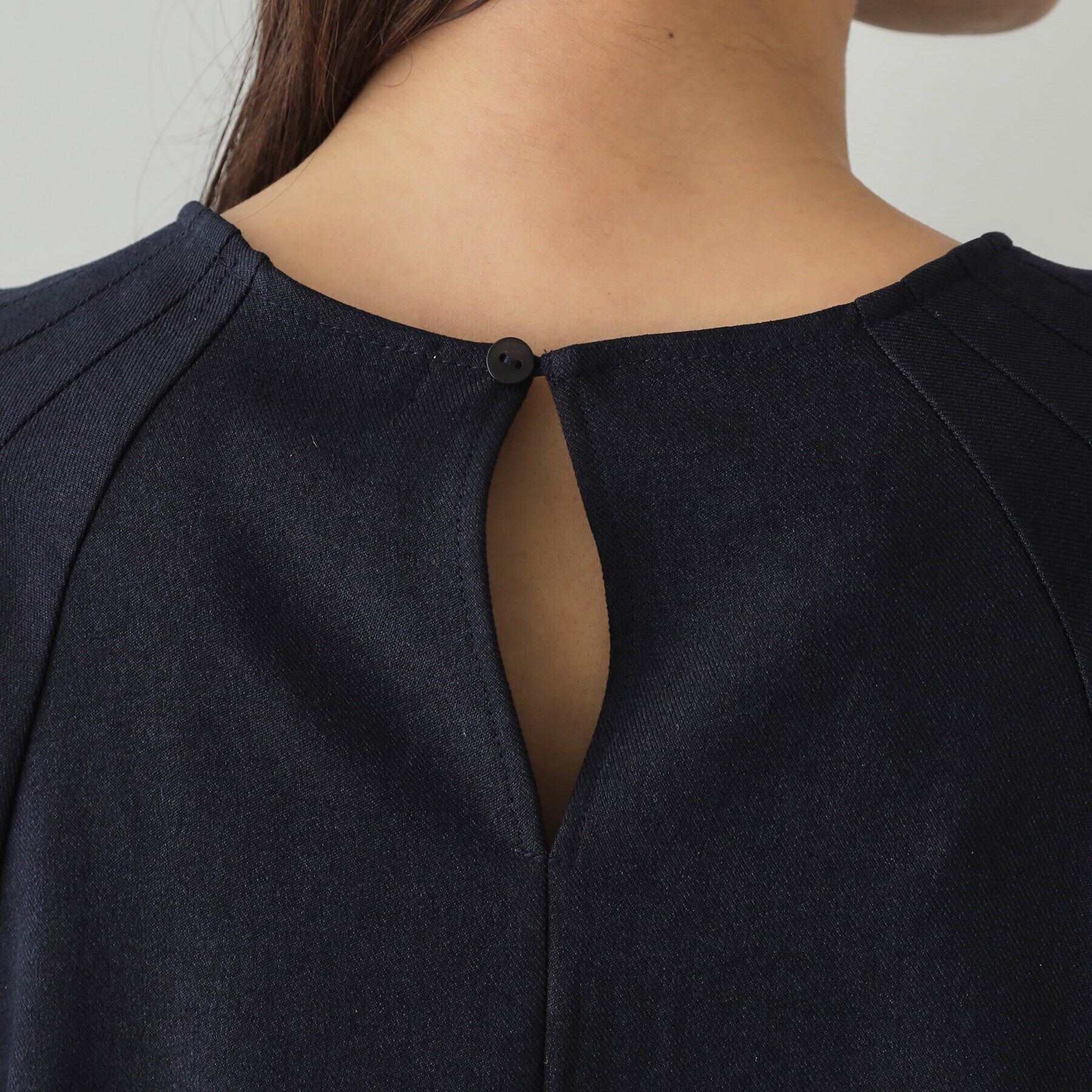 OPAQUE.CLIP「ウールライク タックデザインワンピース【洗濯機洗い可】」|ワンピース|