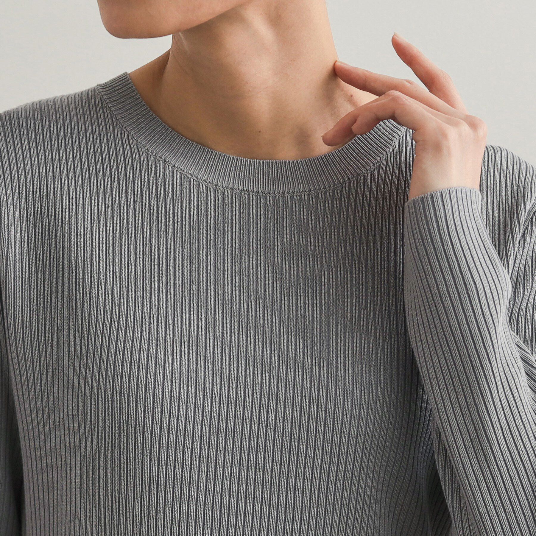 OPAQUE.CLIP「《美人百花掲載》ニット&times;ジャカードドッキングワンピース【洗濯機洗い可/抗ピル】」|ワンピース|