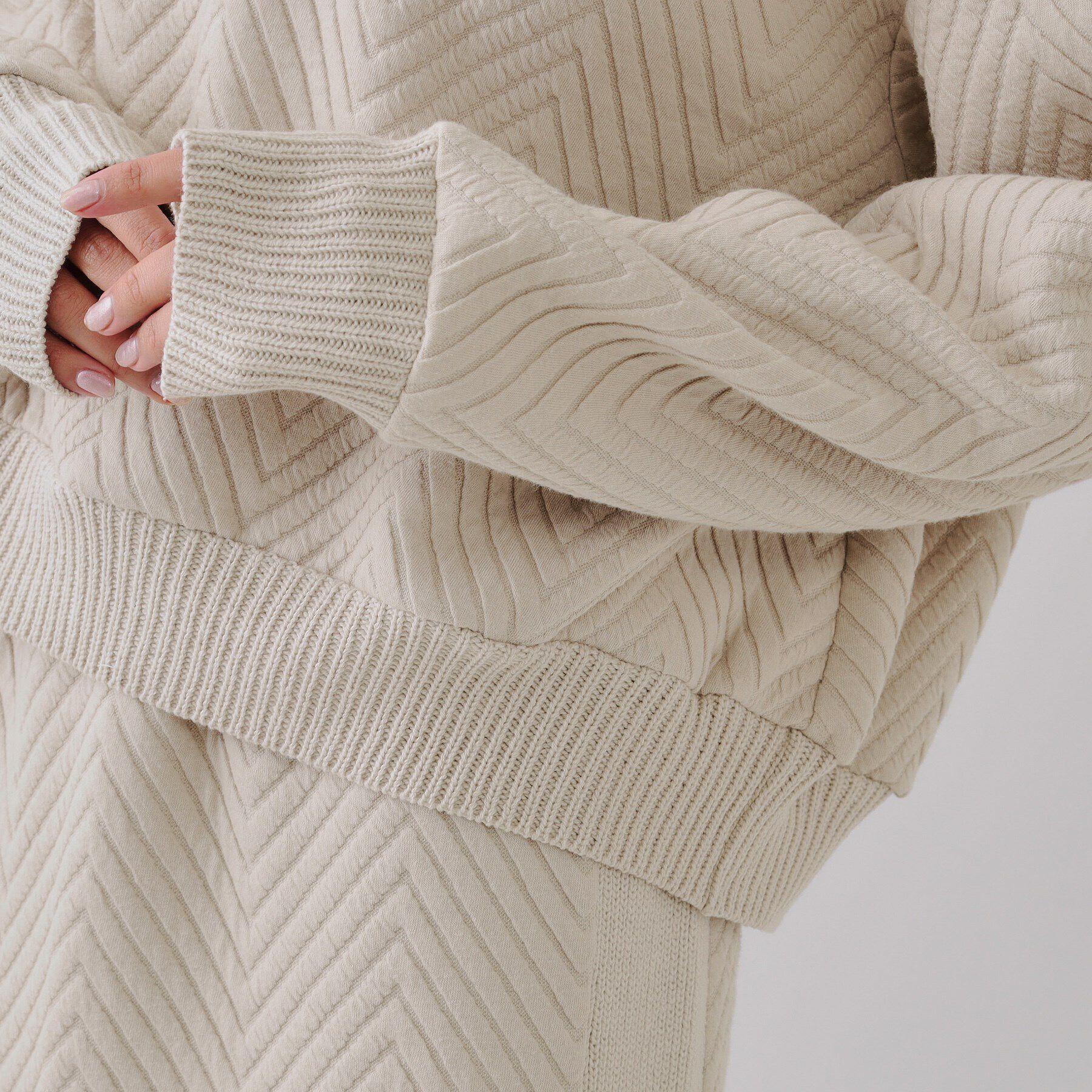 OPAQUE.CLIP「キルトジャカードトップス/セットアップ対応【洗濯機洗い可】」|Tシャツ・カットソー|