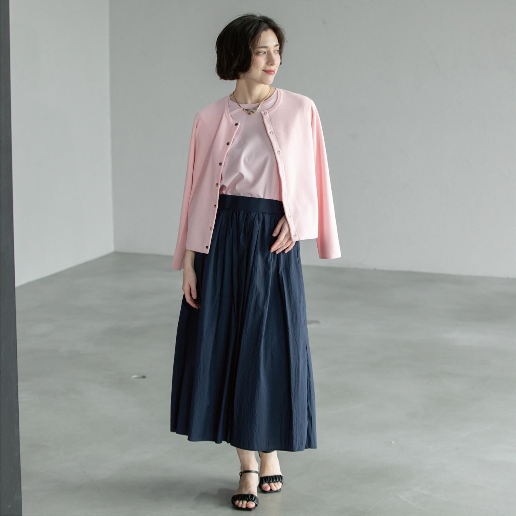 OPAQUE.CLIP「スナップボタンショートニットカーディガン【洗濯機洗い可】」|カーディガン|