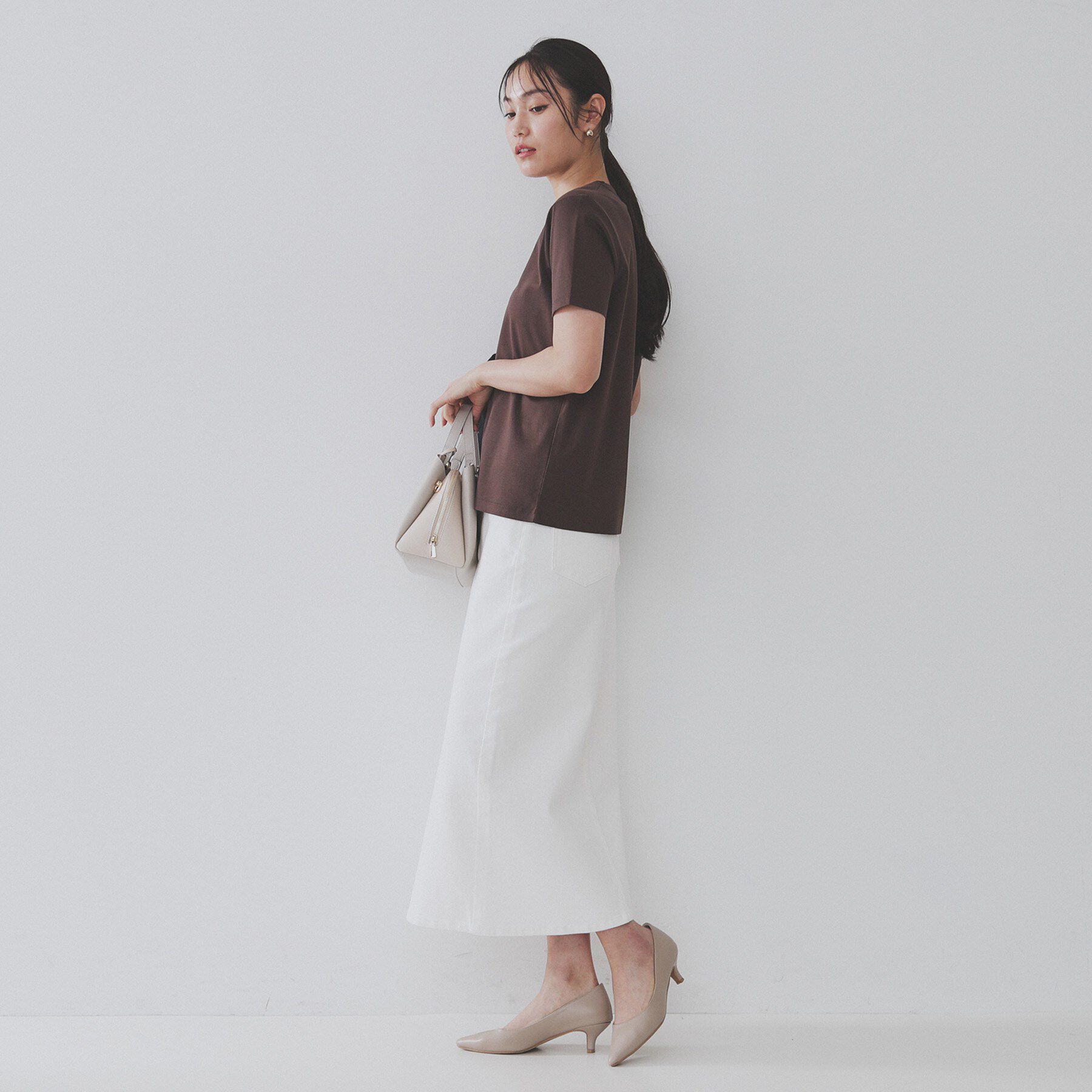 OPAQUE.CLIP「《5色展開/SS-LLサイズ》VネックベーシックTシャツ【接触冷感/洗濯機洗い可】」|Tシャツ・カットソー|