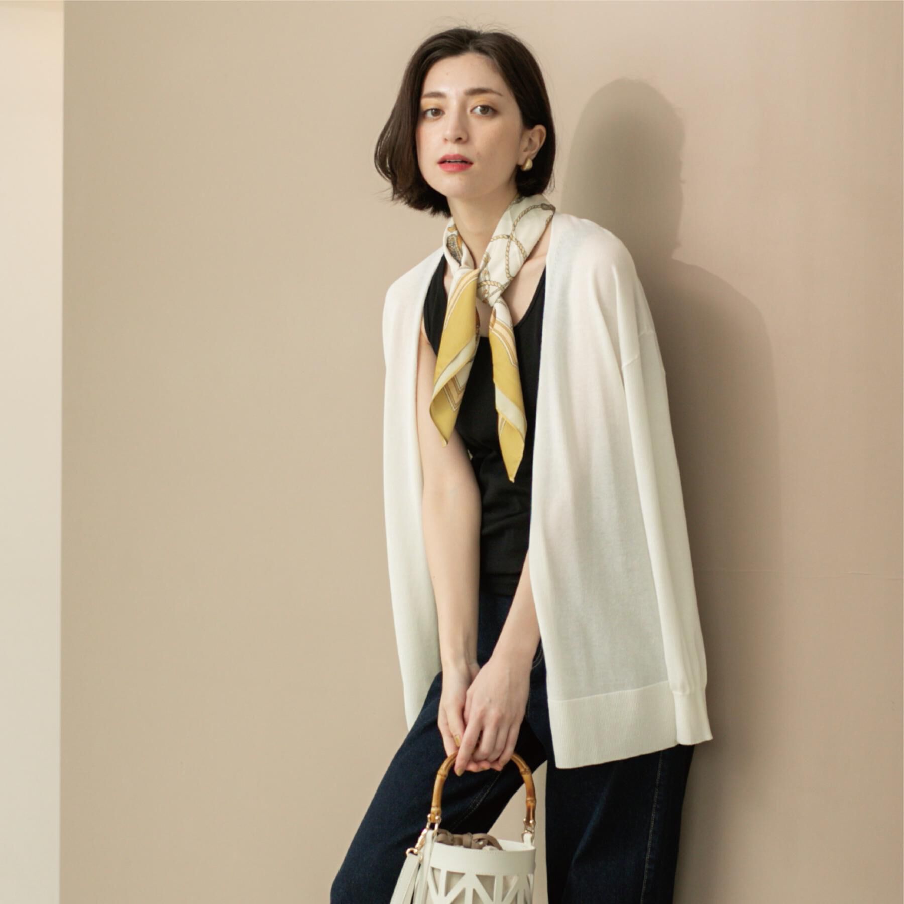 OPAQUE.CLIP「ミドル丈ニットカーディガン【抗ピル/洗濯機洗い可/接触冷感】」|カーディガン|