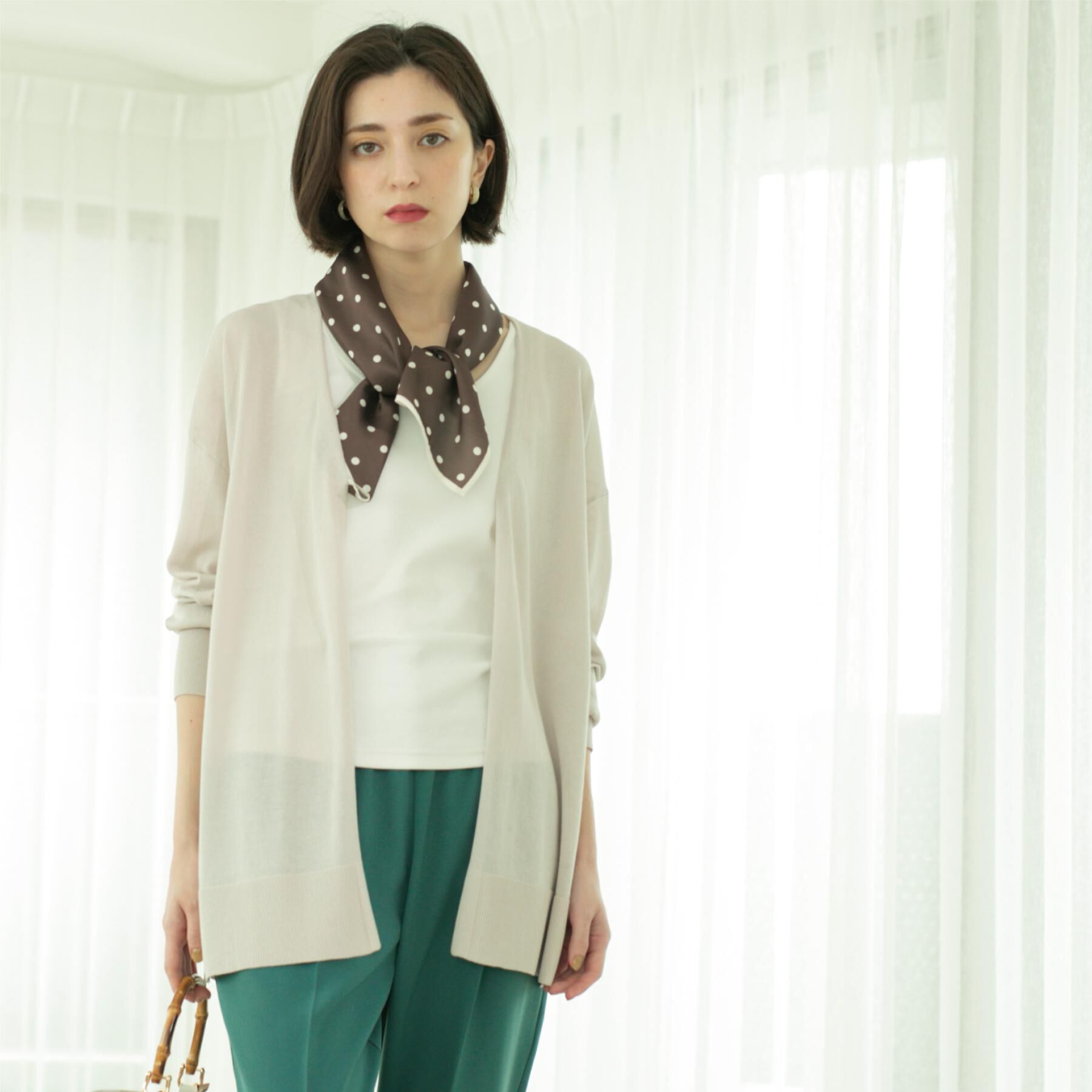 OPAQUE.CLIP「ミドル丈ニットカーディガン【抗ピル/洗濯機洗い可/接触冷感】」|カーディガン|