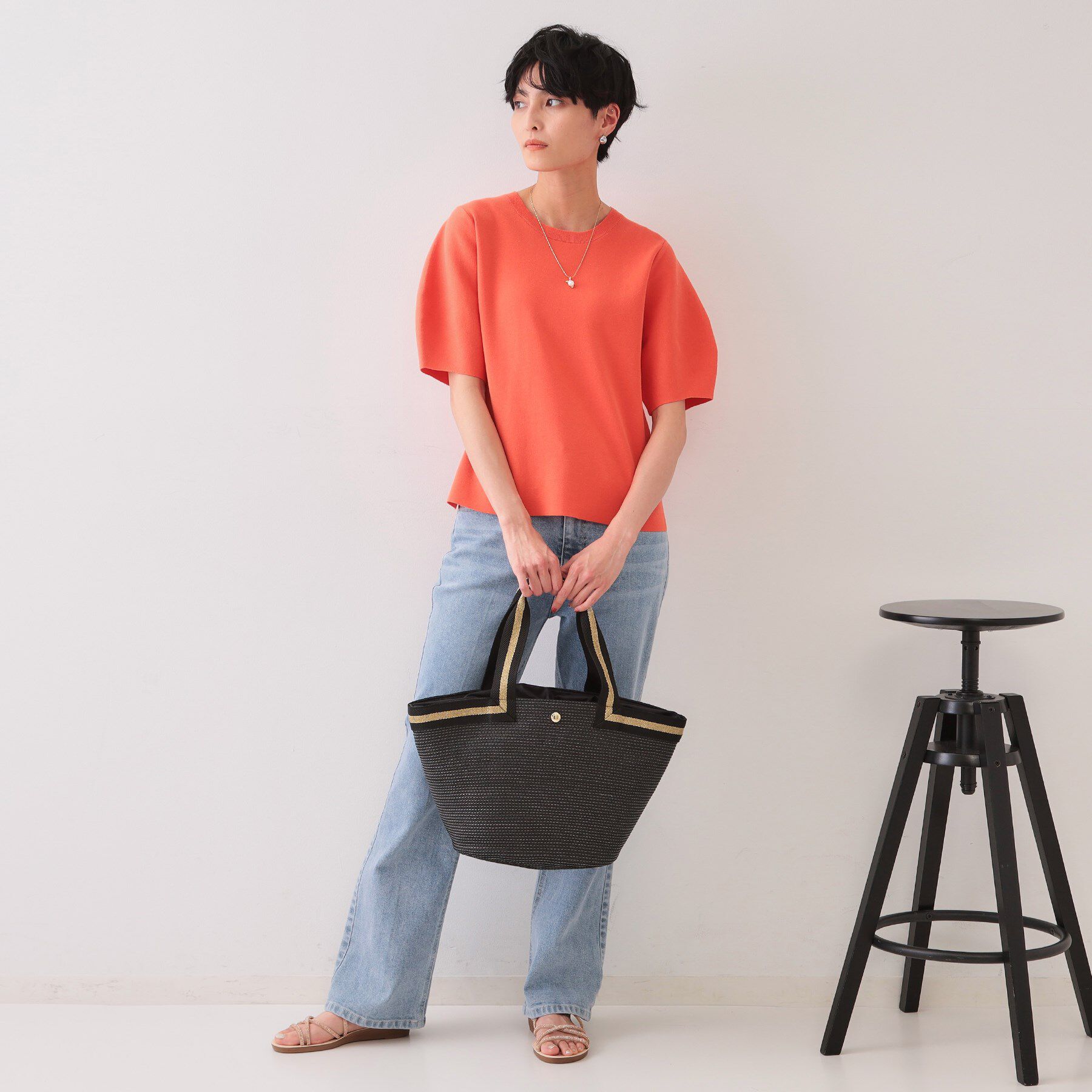 OPAQUE.CLIP「バスケット調デザインテープトートバッグ」|トートバッグ|