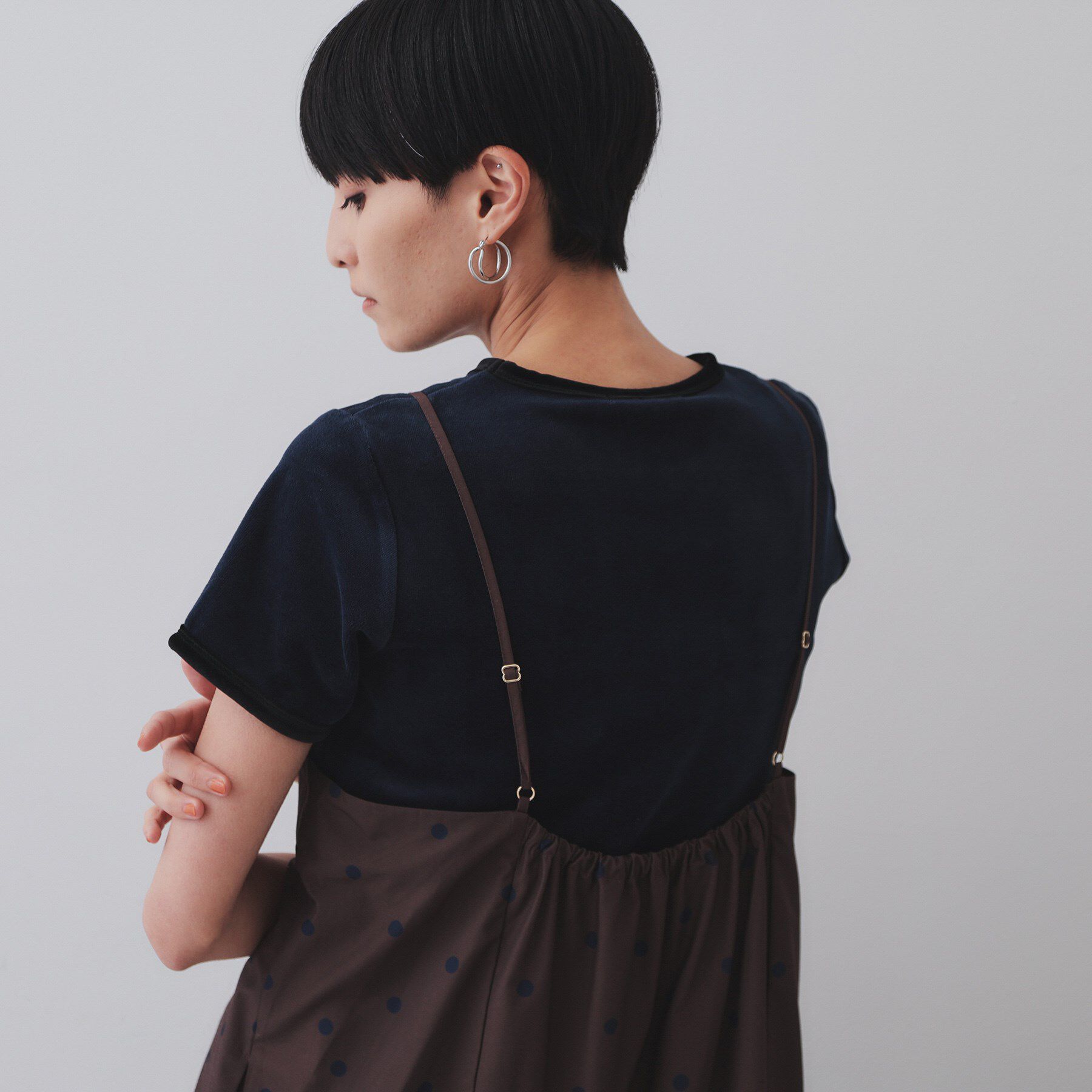 OPAQUE.CLIP「ベロアTシャツ【洗濯機洗い可】」|Tシャツ・カットソー|