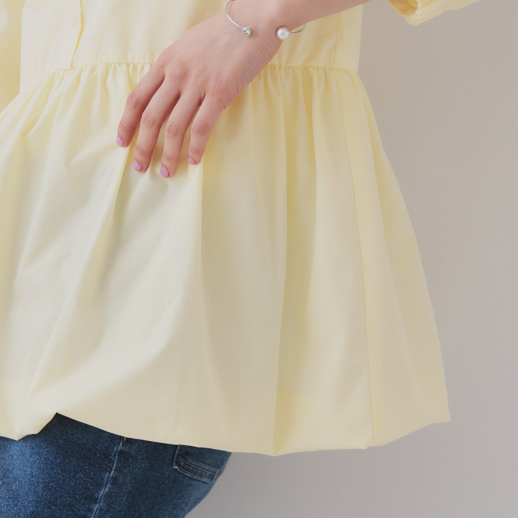 OPAQUE.CLIP「裾バルーンペプラムシャツ【洗濯機洗い可】」|シャツ・ブラウス|