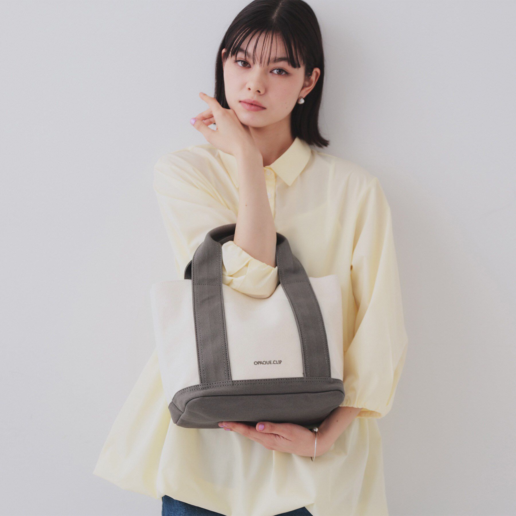 OPAQUE.CLIP「【2WAY／多ポケット】3層セパレートミドルトートバッグ」|トートバッグ|アイボリー(504)