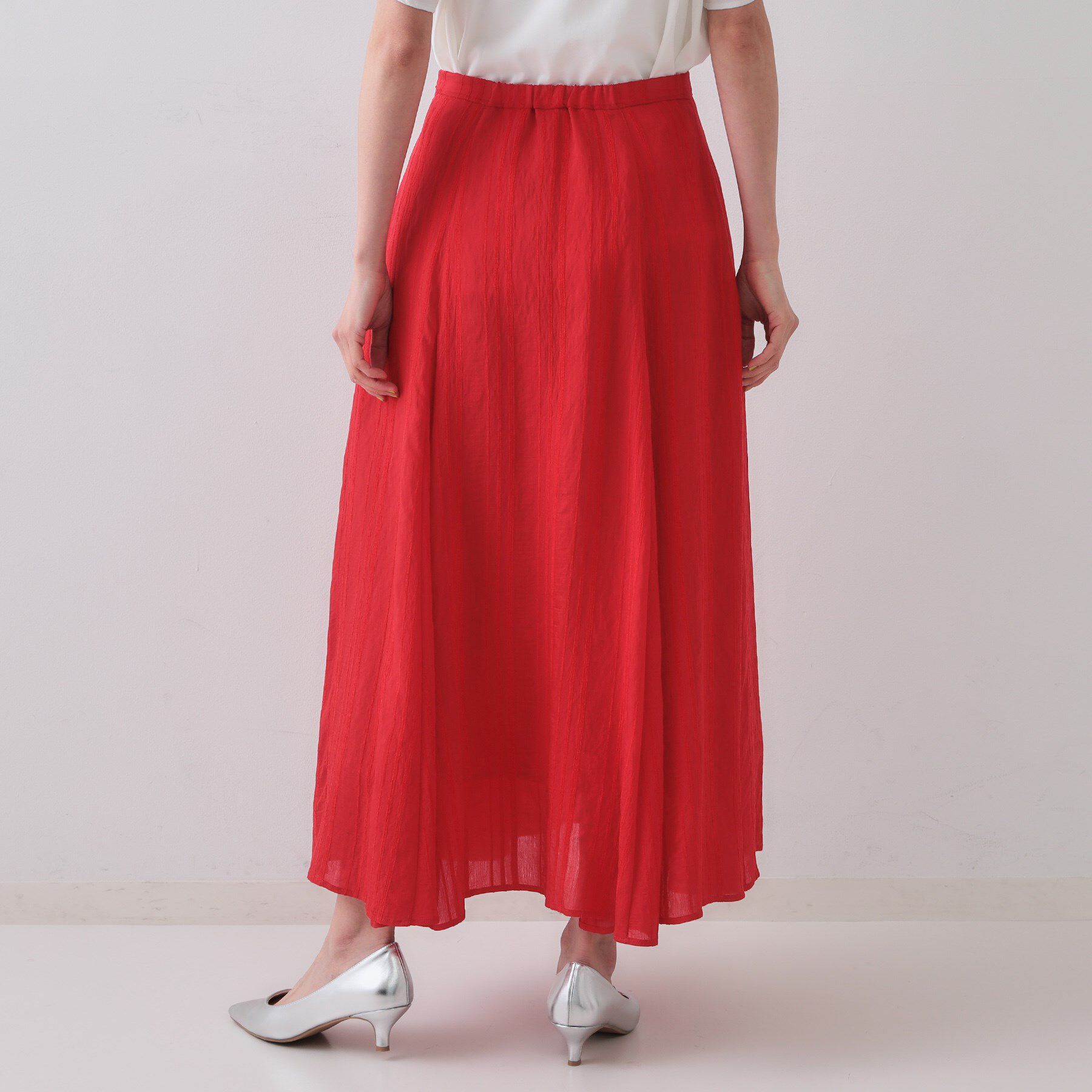 OPAQUE.CLIP「ランダムストライプフレアスカート」|スカート|