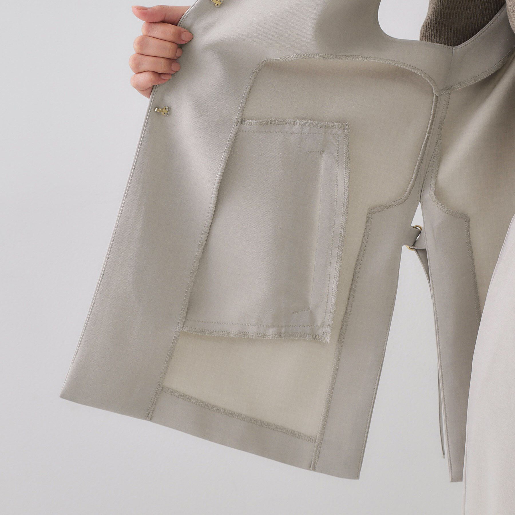 OPAQUE.CLIP「ストレッチVネックジレ/セットアップ対応【UV/接触冷感/洗濯機洗い可/抗ピル】」|ベスト・ジレ|