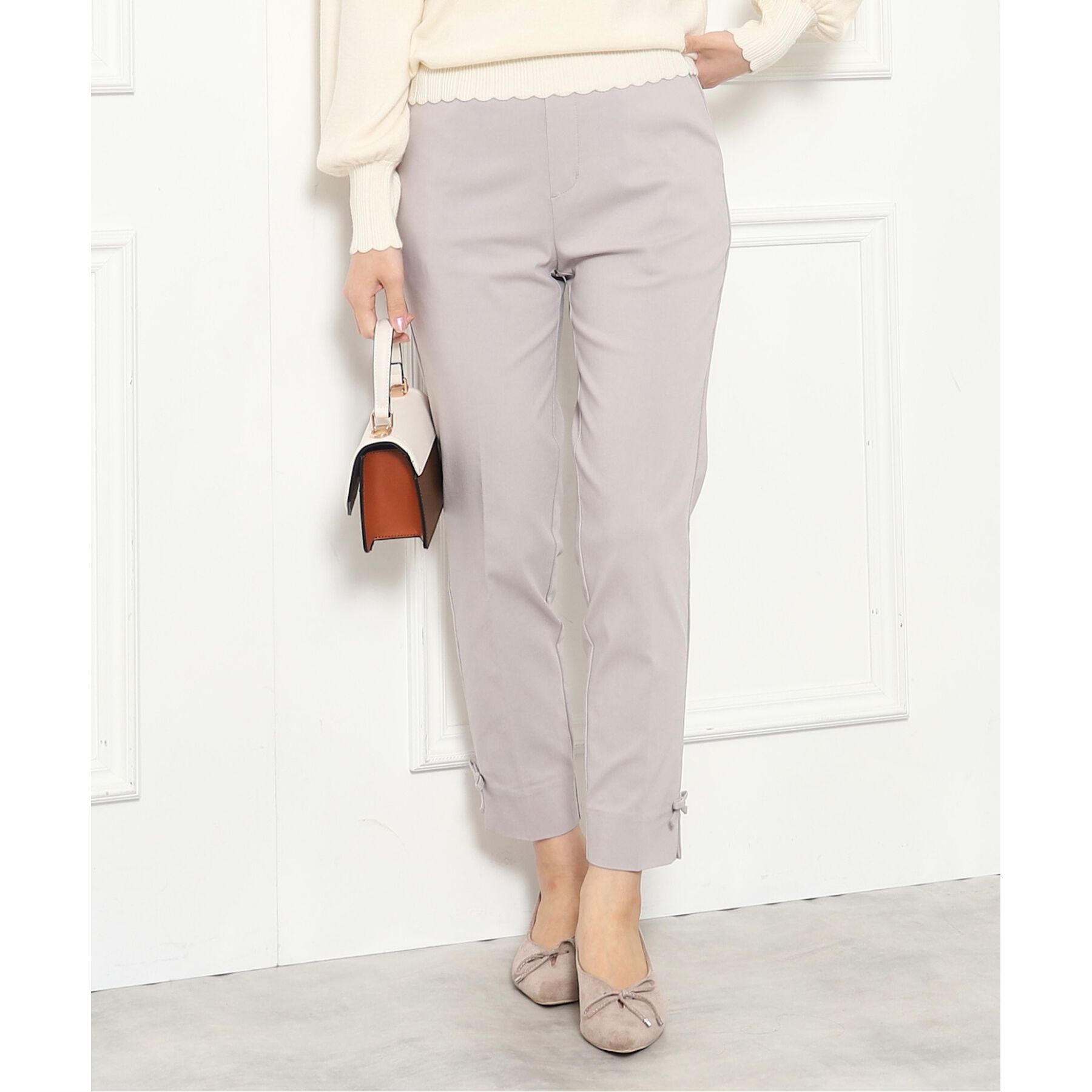 Couture broach「【ラクチン、きれい見えパンツ】リボンハイパーストレッチパンツ」|その他|ﾗｲﾄｸﾞﾚｰ(011)