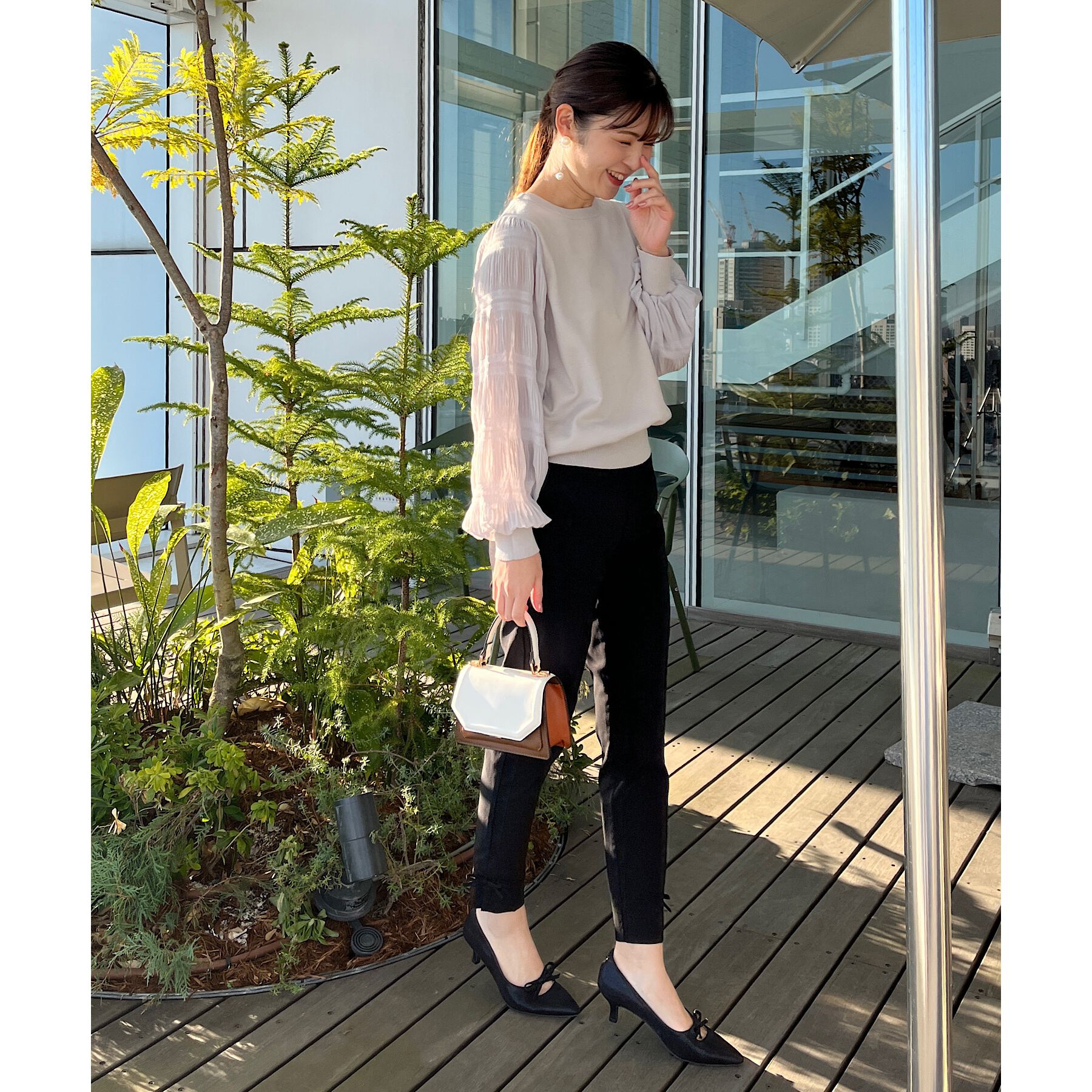 Couture broach「【ラクチン、きれい見えパンツ】リボンハイパーストレッチパンツ」|その他|