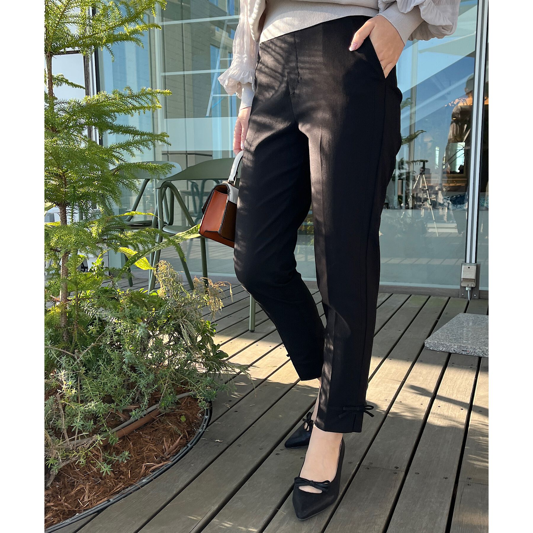 Couture broach「【ラクチン、きれい見えパンツ】リボンハイパーストレッチパンツ」|その他|