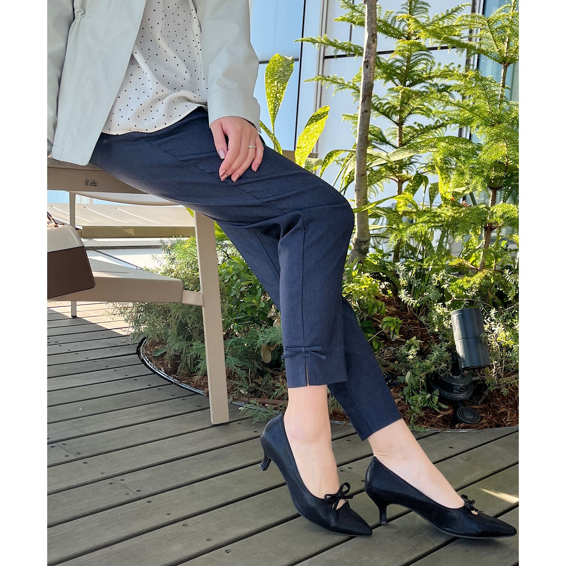 Couture broach「【ラクチン、きれい見えパンツ】リボンハイパーストレッチパンツ」|その他|