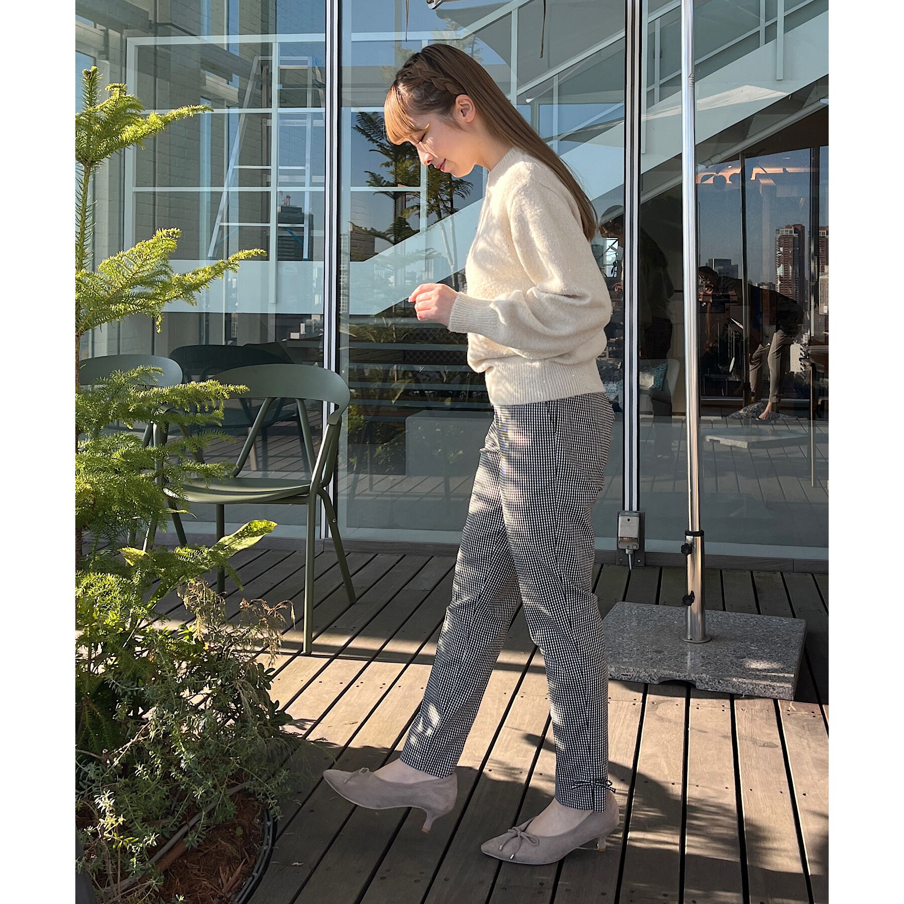 Couture broach「【ラクチン、きれい見えパンツ】リボンハイパーストレッチパンツ」|その他|