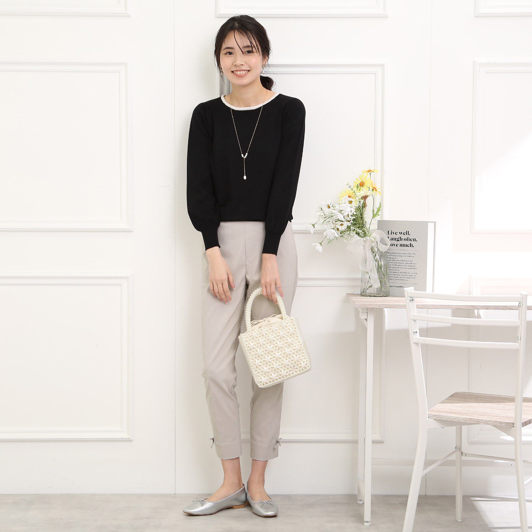 Couture broach「【ラクチン、きれい見えパンツ】リボンハイパーストレッチパンツ」|その他|