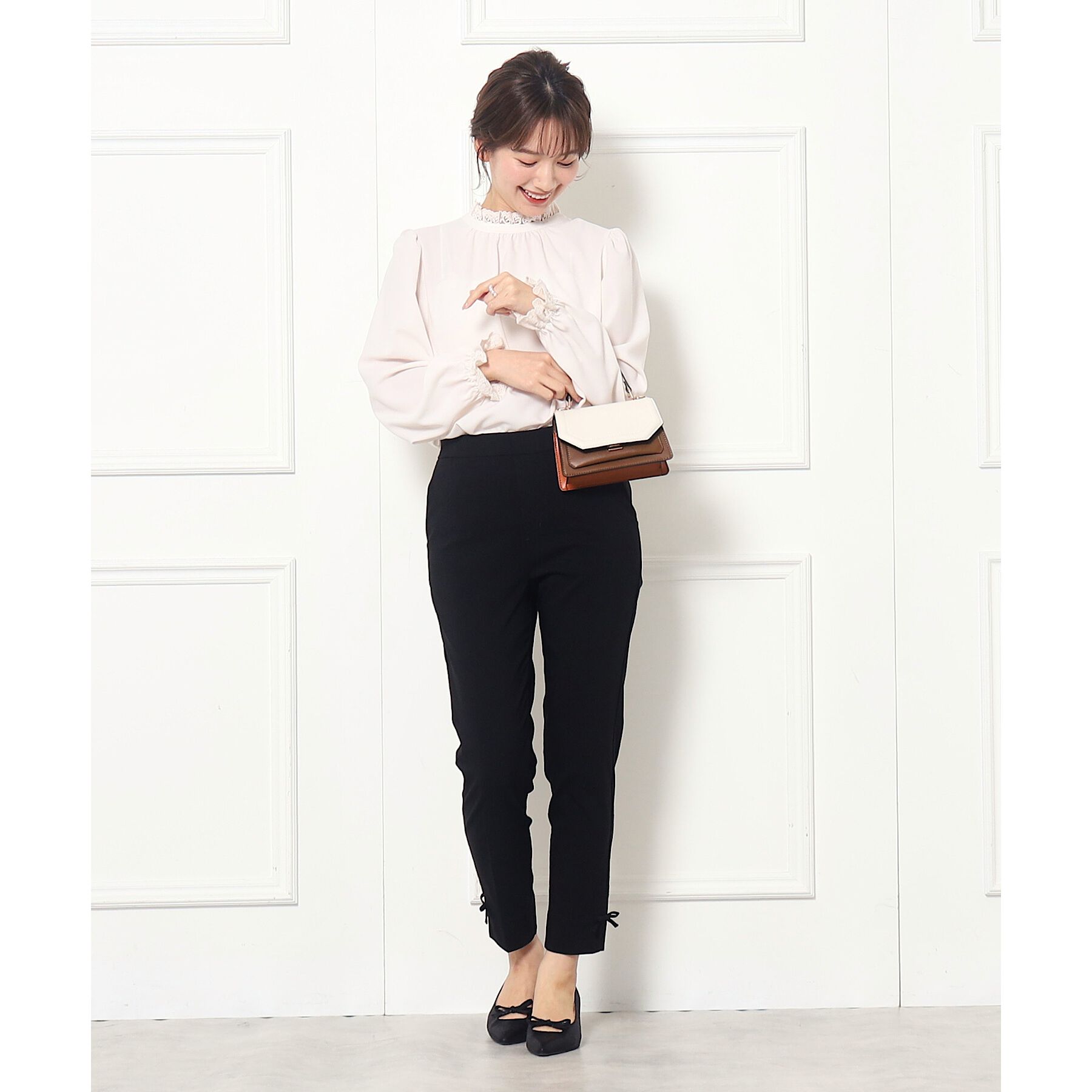 Couture broach「【ラクチン、きれい見えパンツ】リボンハイパーストレッチパンツ」|その他|