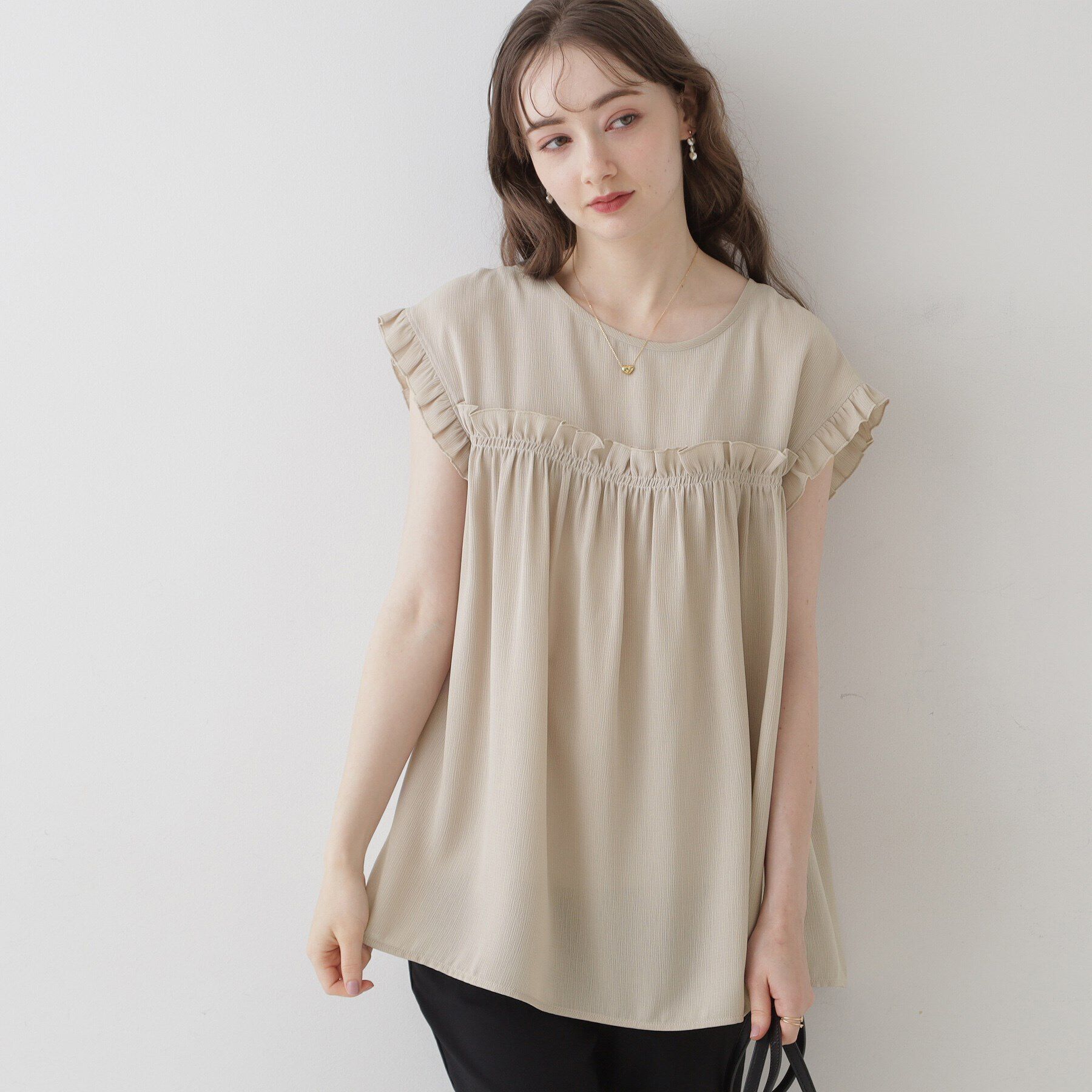 Couture broach「【インしないでキマる長め丈】フリルデザインチュニック」|チュニック|