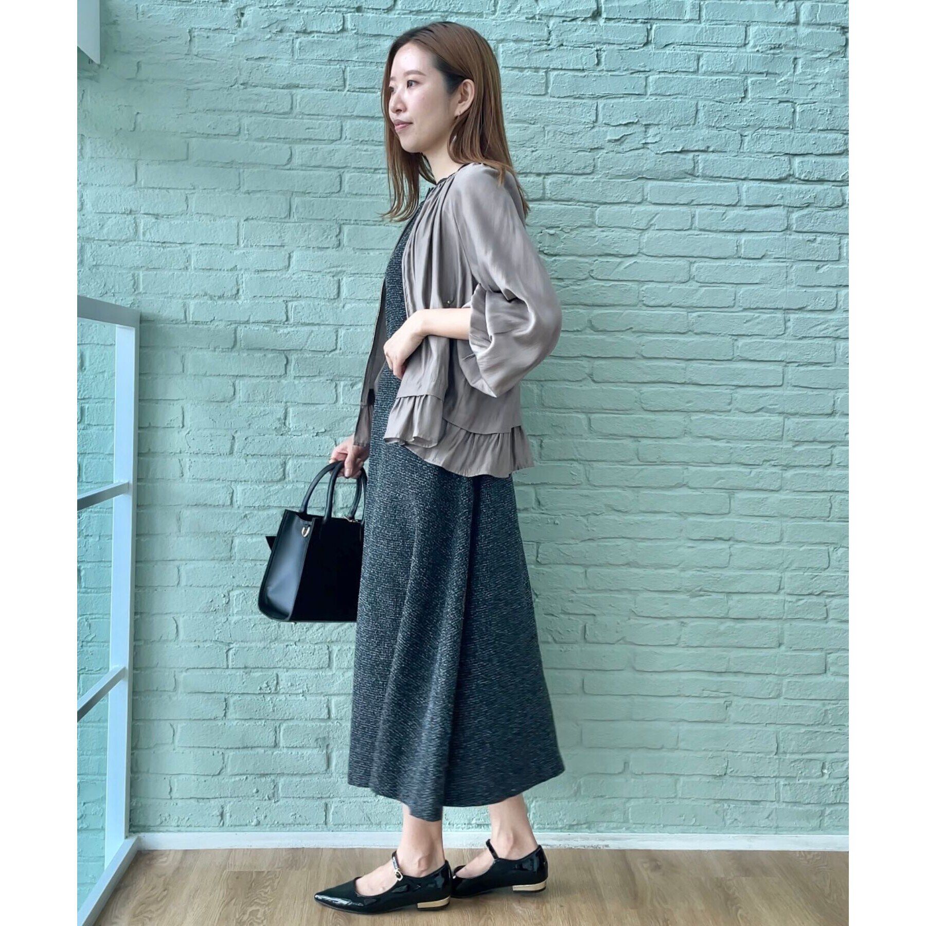 Couture broach「【上品・高見えブルゾン】シルキーローンノーカラーフリルブルゾン」|ブルゾン・スタジャン|