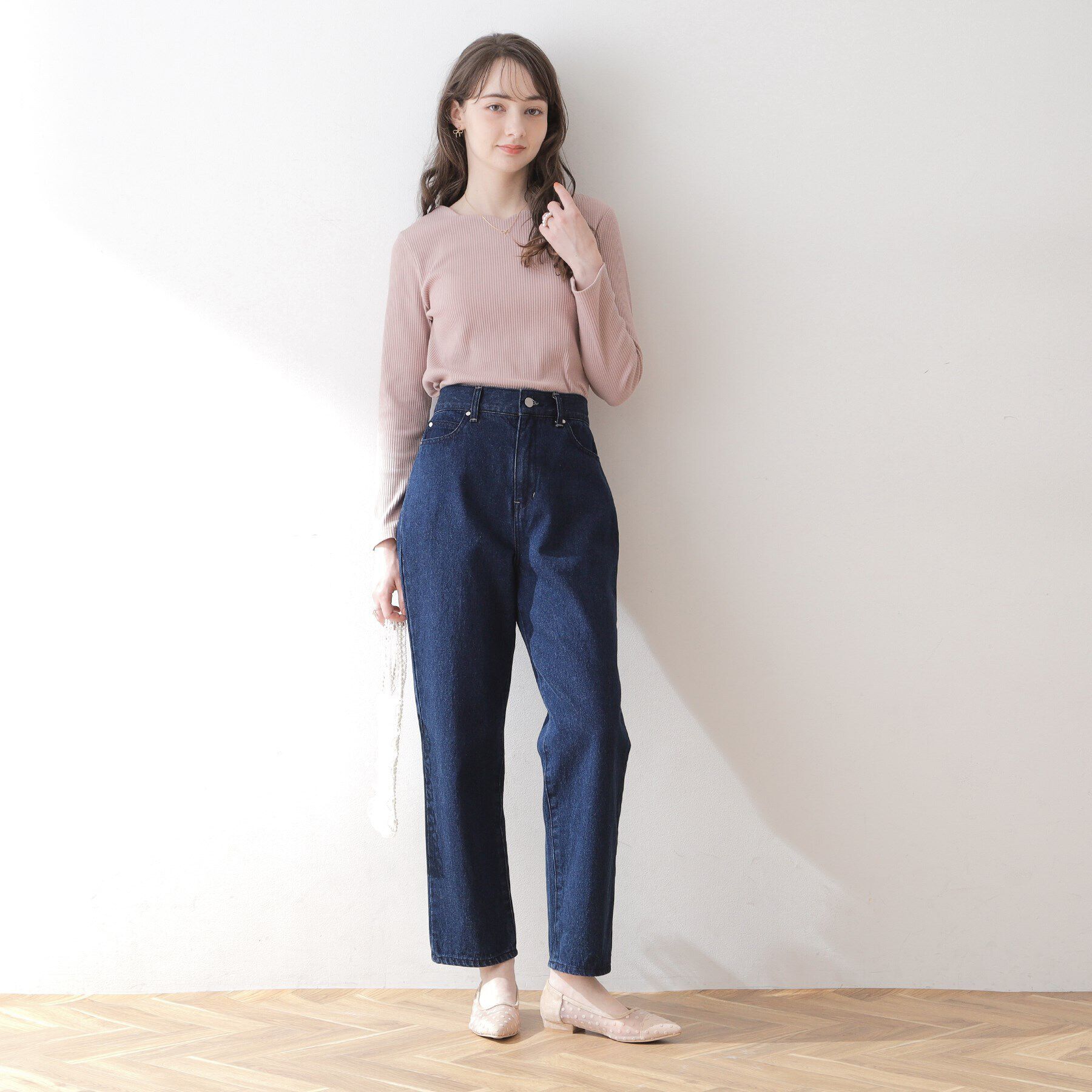 Couture broach「【顔まわりスッキリ・マシンウォッシャブル】ハートネックテレコトップス」|Tシャツ・カットソー|