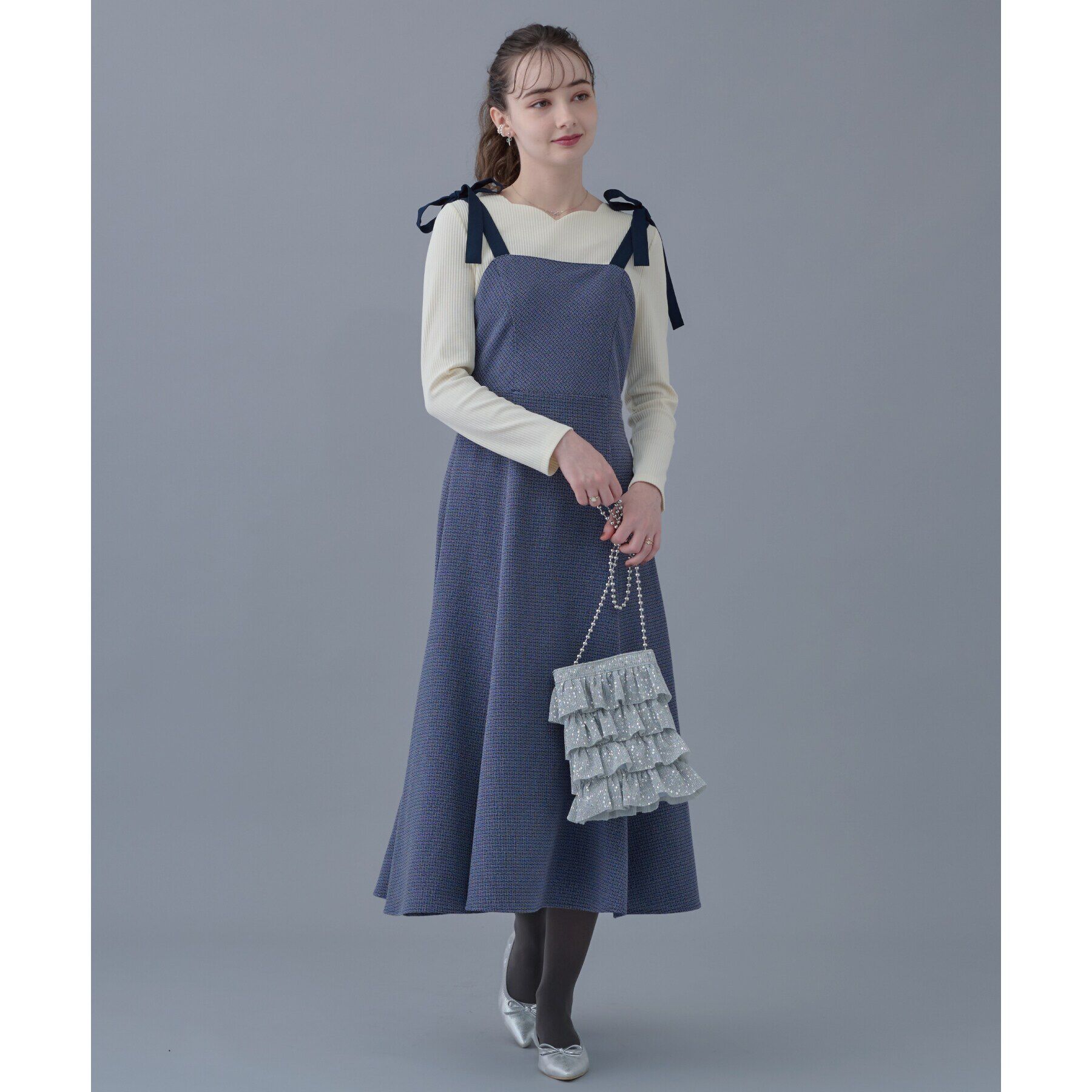 Couture broach「【顔まわりスッキリ・マシンウォッシャブル】ハートネックテレコトップス」|Tシャツ・カットソー|