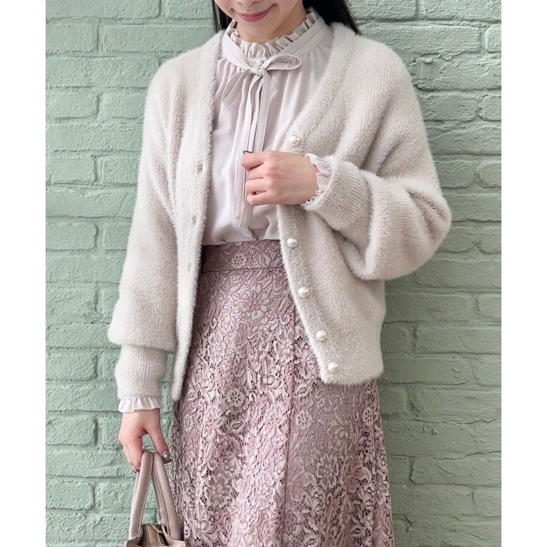 Couture broach「【ほろ甘・ふわふわ】前後2WAYフェザーカーディガン」|カーディガン|