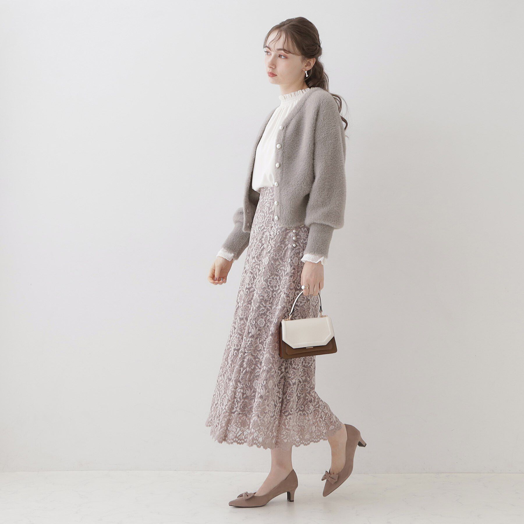 Couture broach「【ほろ甘・ふわふわ】前後2WAYフェザーカーディガン」|カーディガン|